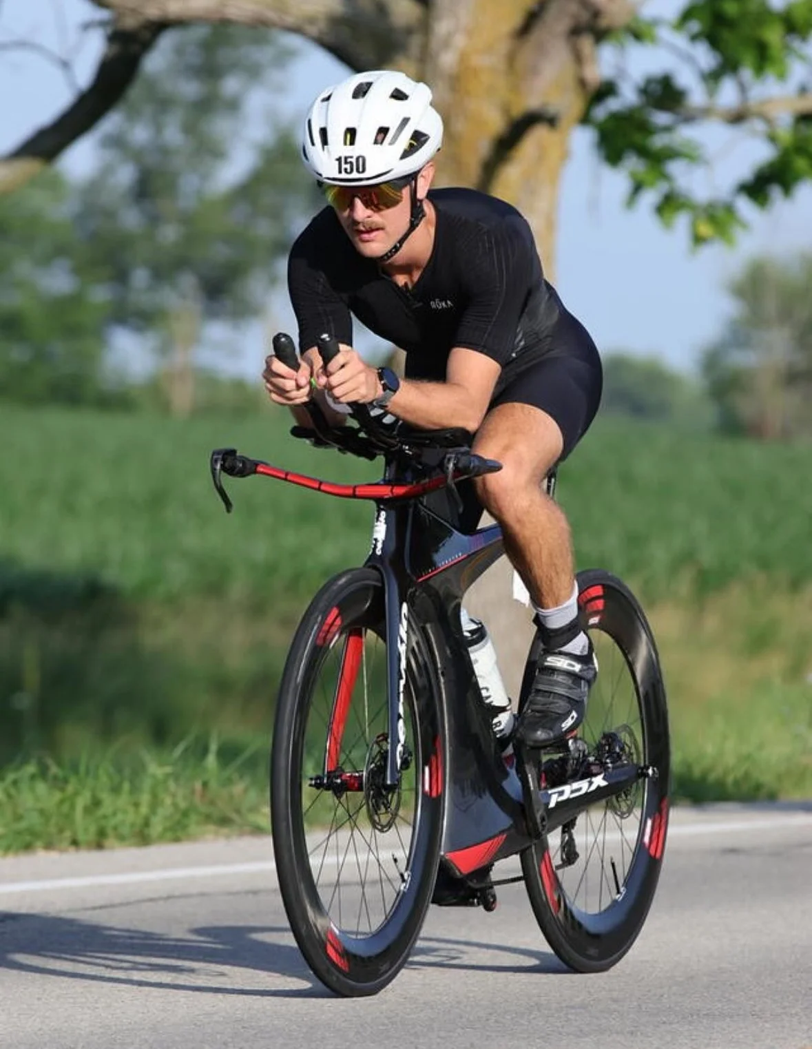 Rookie IRONMAN 70.3 athlete, Grant Moon, dominating the IRONMAN 70.3 Muncie course in his first attempt at the event