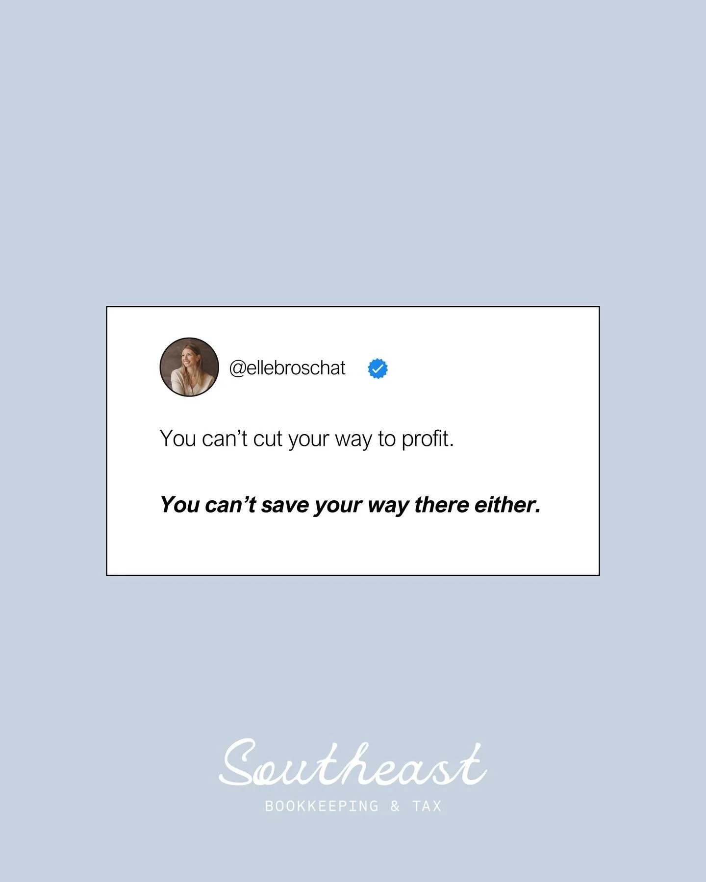 You can&rsquo;t cut your way to profit.
And you can&rsquo;t save your way there either.

Cost-cutting feels productive because it&rsquo;s immediate.
Cancel the software.
Delay the hire.
Trim the budget again.

But shrinking isn&rsquo;t the same thing