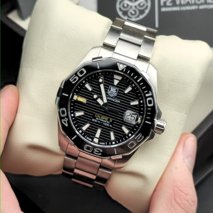 2018 TAG Heuer Aquaracer Calibre 5 Automatic with Black Bezel and Dial (WAY211A.BA0928)