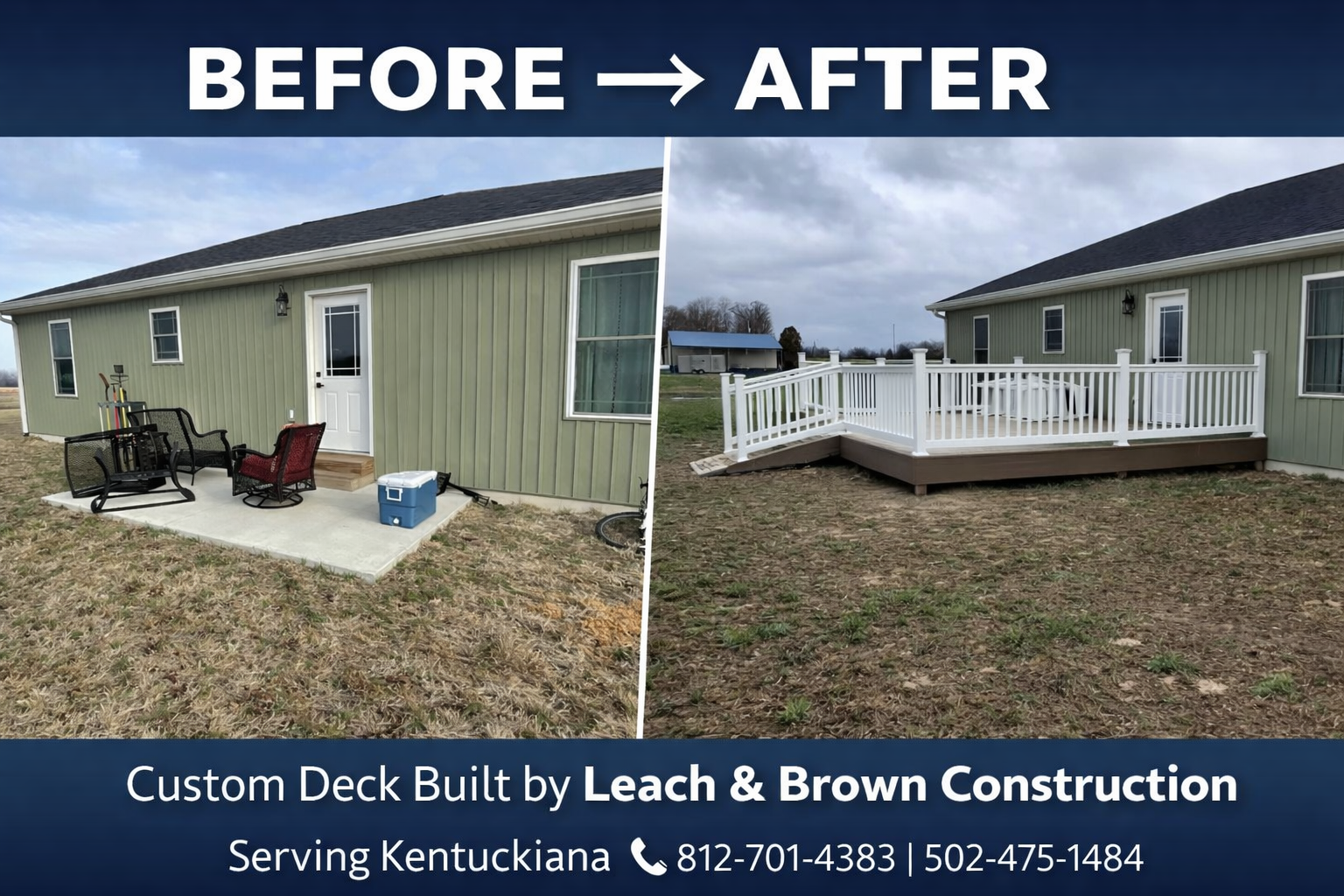 Before & After of Trex Deck, Madison, IN
