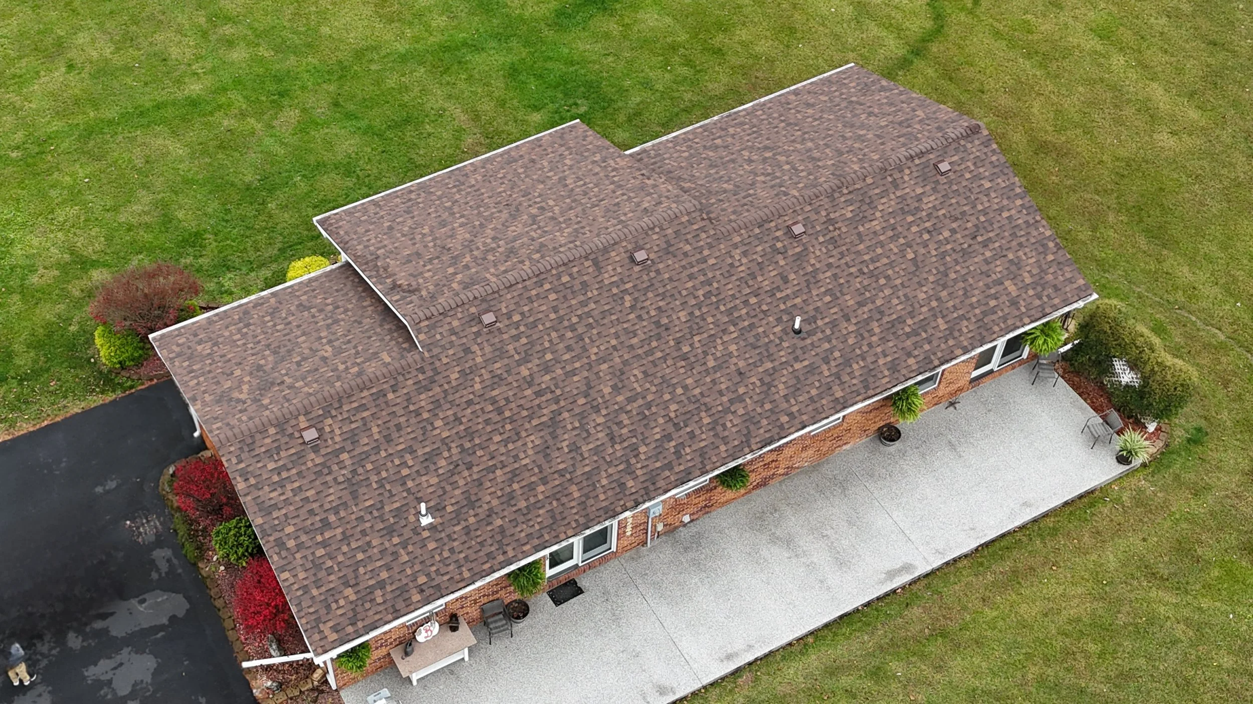 Architectural shingle roofing system completed by Red Roofing in Hanover Indiana