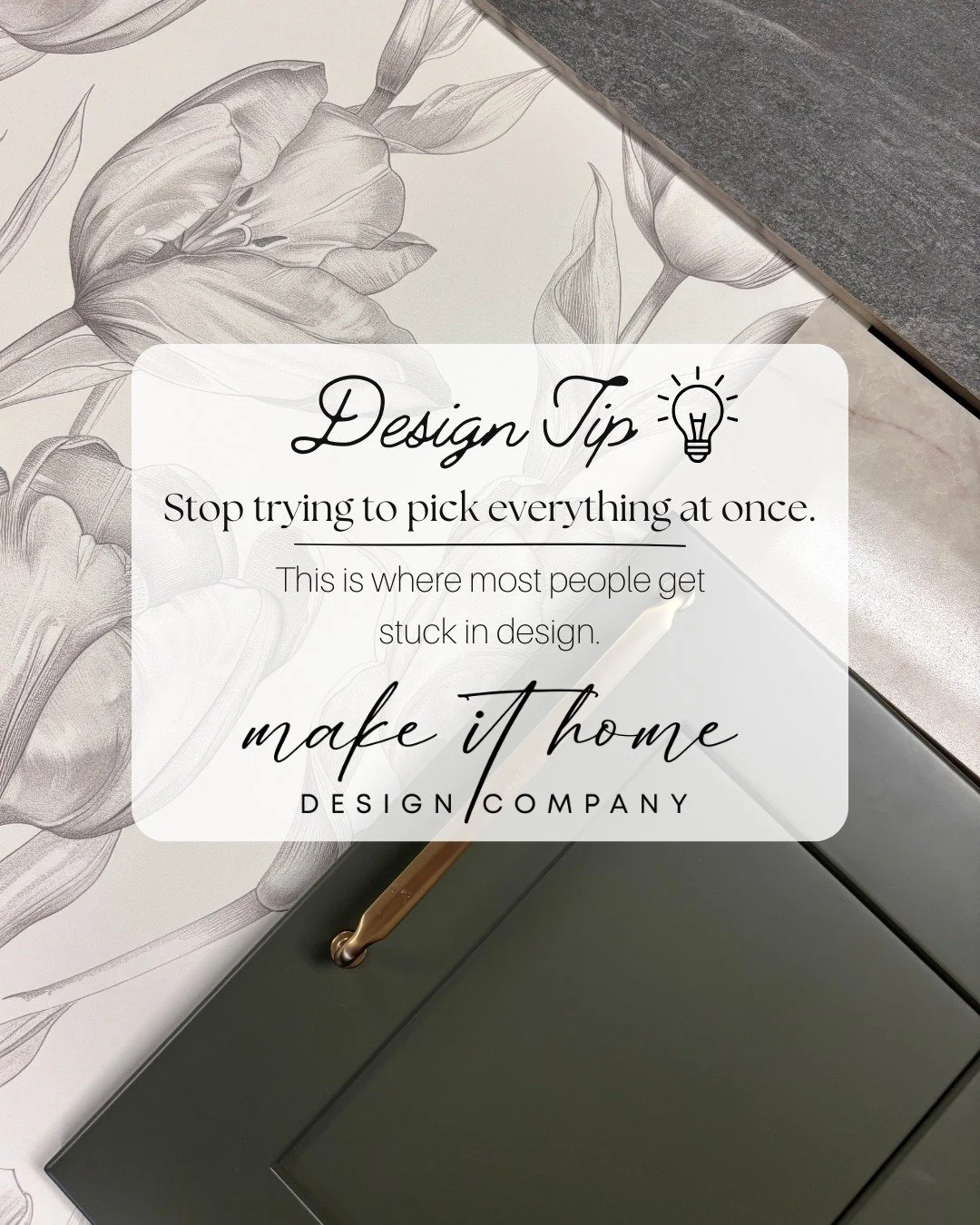 Most people get overwhelmed in design because they try to make every decision at once.

Flooring, paint, cabinets, lighting, furniture&hellip; all at the same time.
That&rsquo;s when second-guessing starts.

The key is to start with a few foundationa