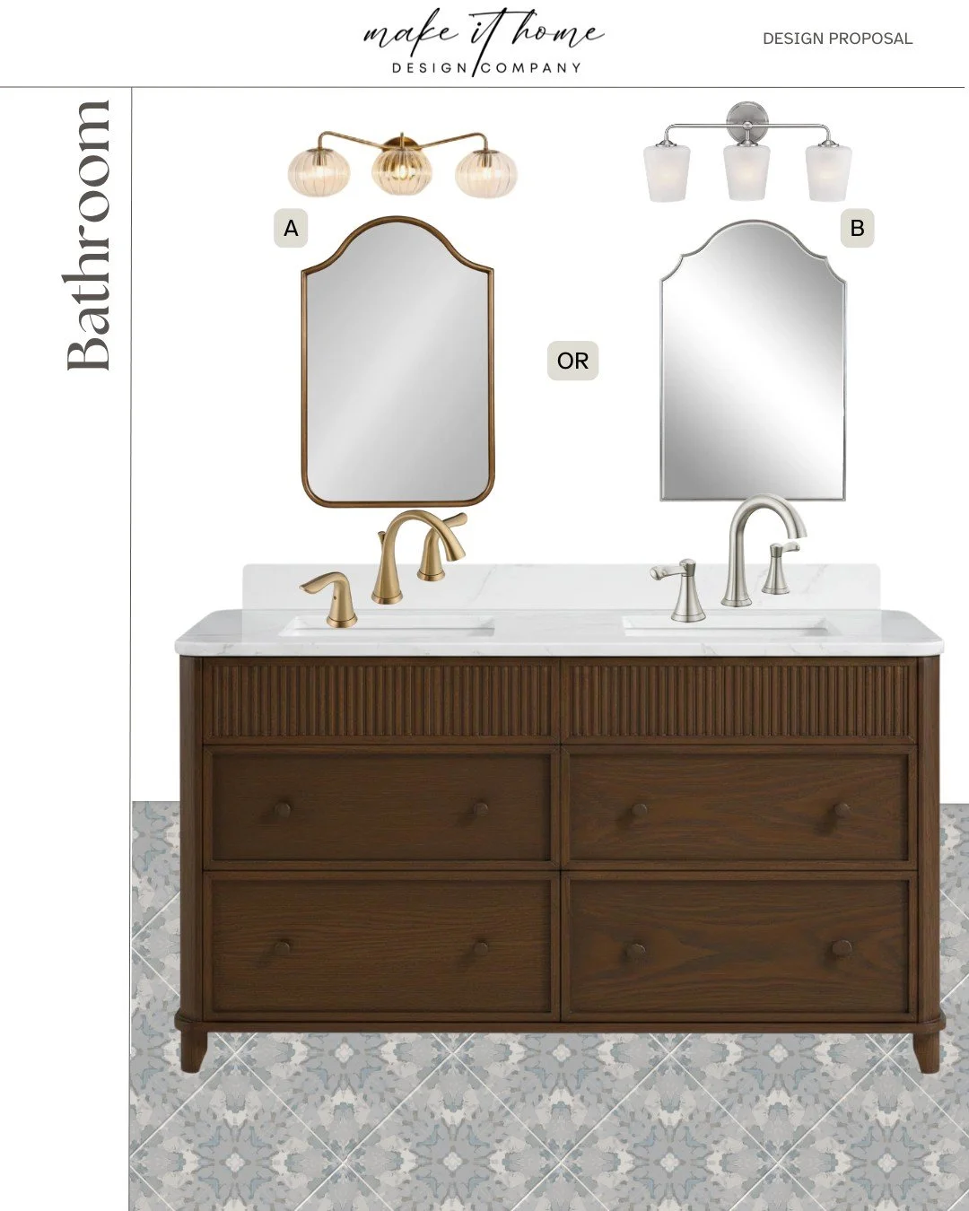 A little behind-the-scenes from a project currently in progress ✨

This is part of the process most people don&rsquo;t see - narrowing down the details that shape how a space comes together.

We explored two directions:
A: warm, layered tones with ch