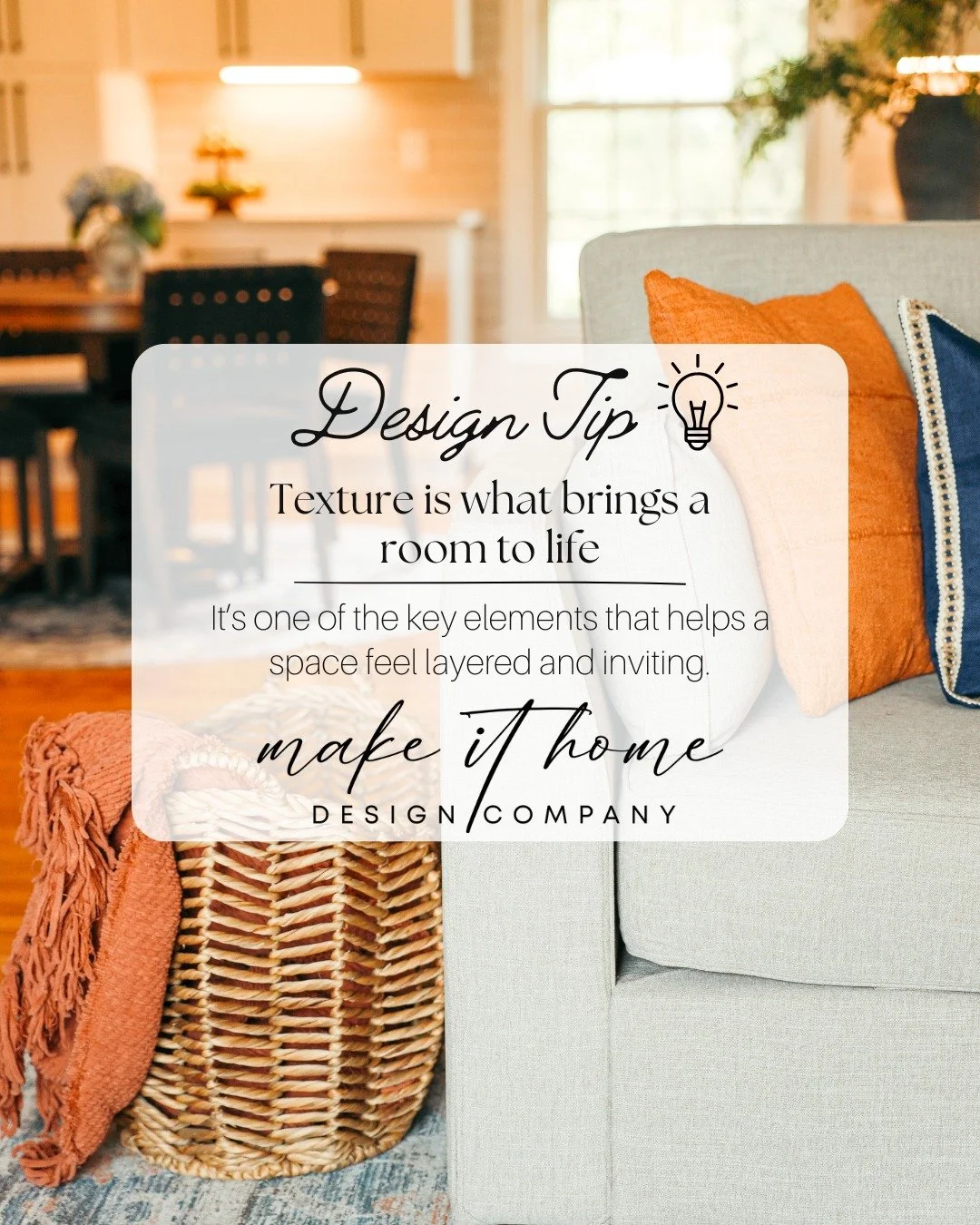 Texture plays such an important role in how a space feels. ✨

It&rsquo;s often what adds warmth, depth, and dimension to a room and helps it feel layered instead of flat. Woven elements, natural wood tones, soft textiles, stone, leather, greenery, an
