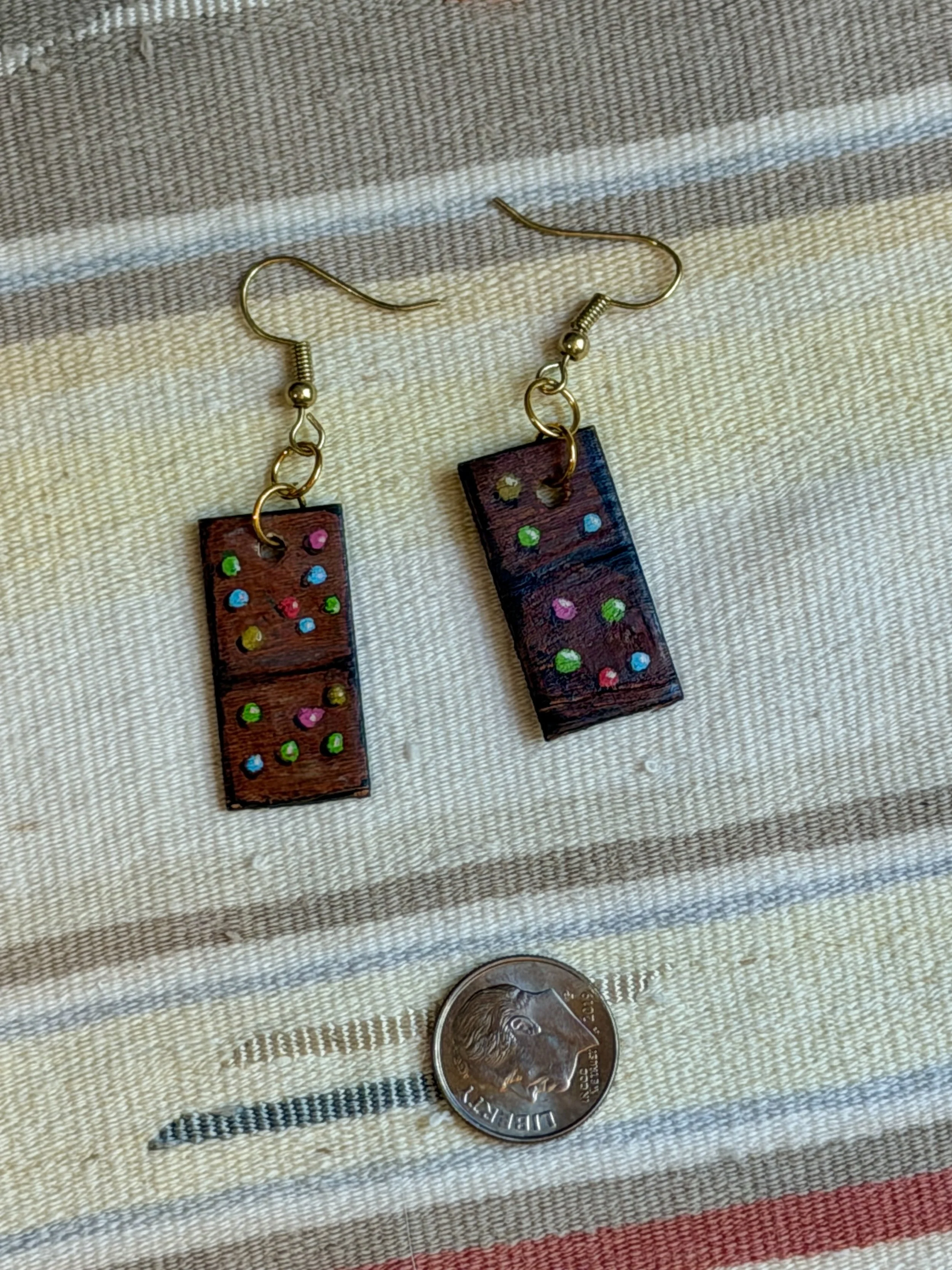 Painted Rectangle Earrings