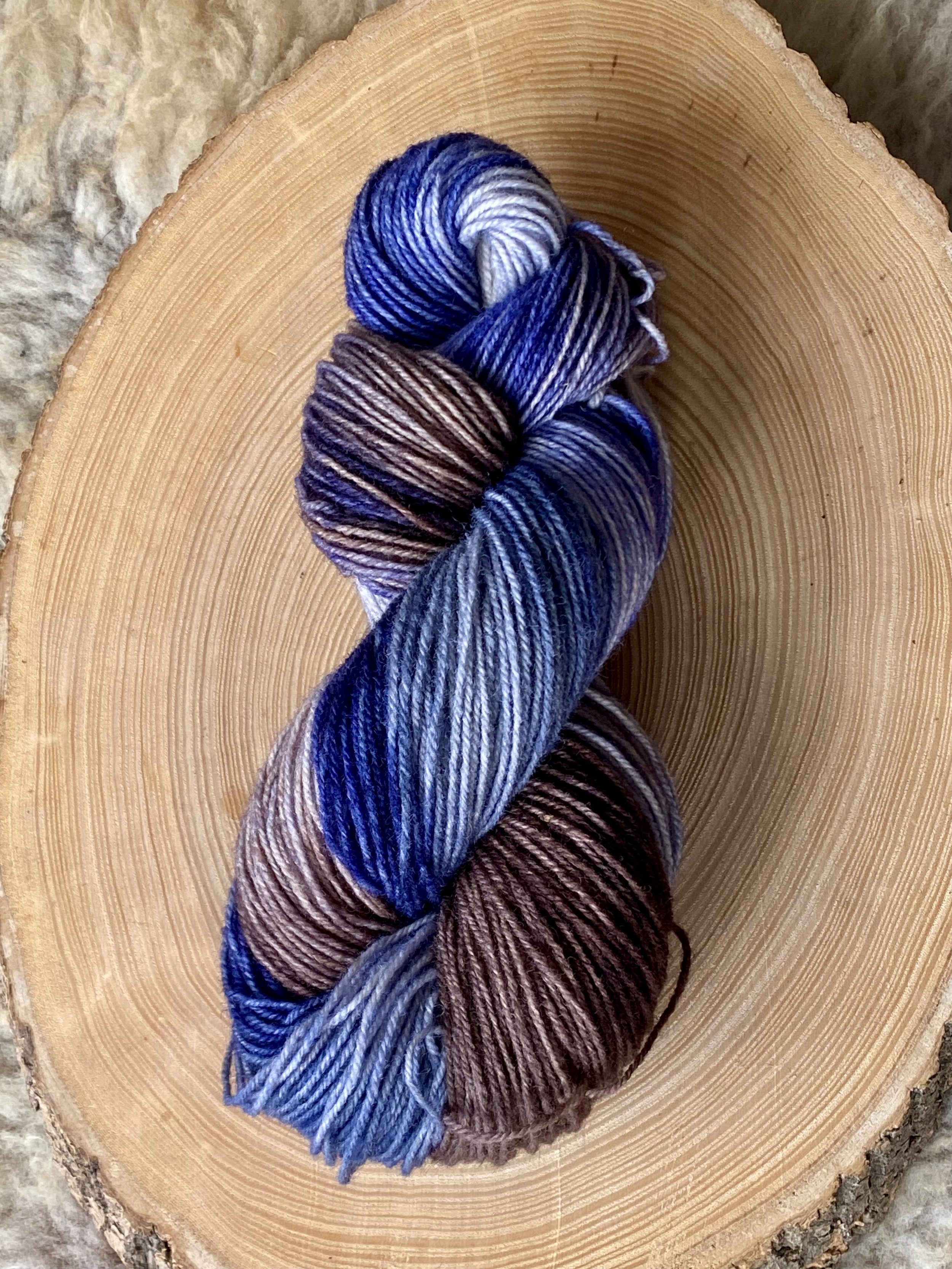 Flüsterblau Leineschaf Garn