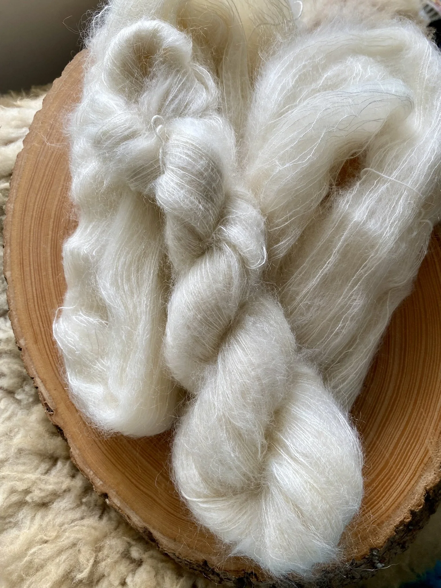 Mohair Seide Garn 50g ungefärbt