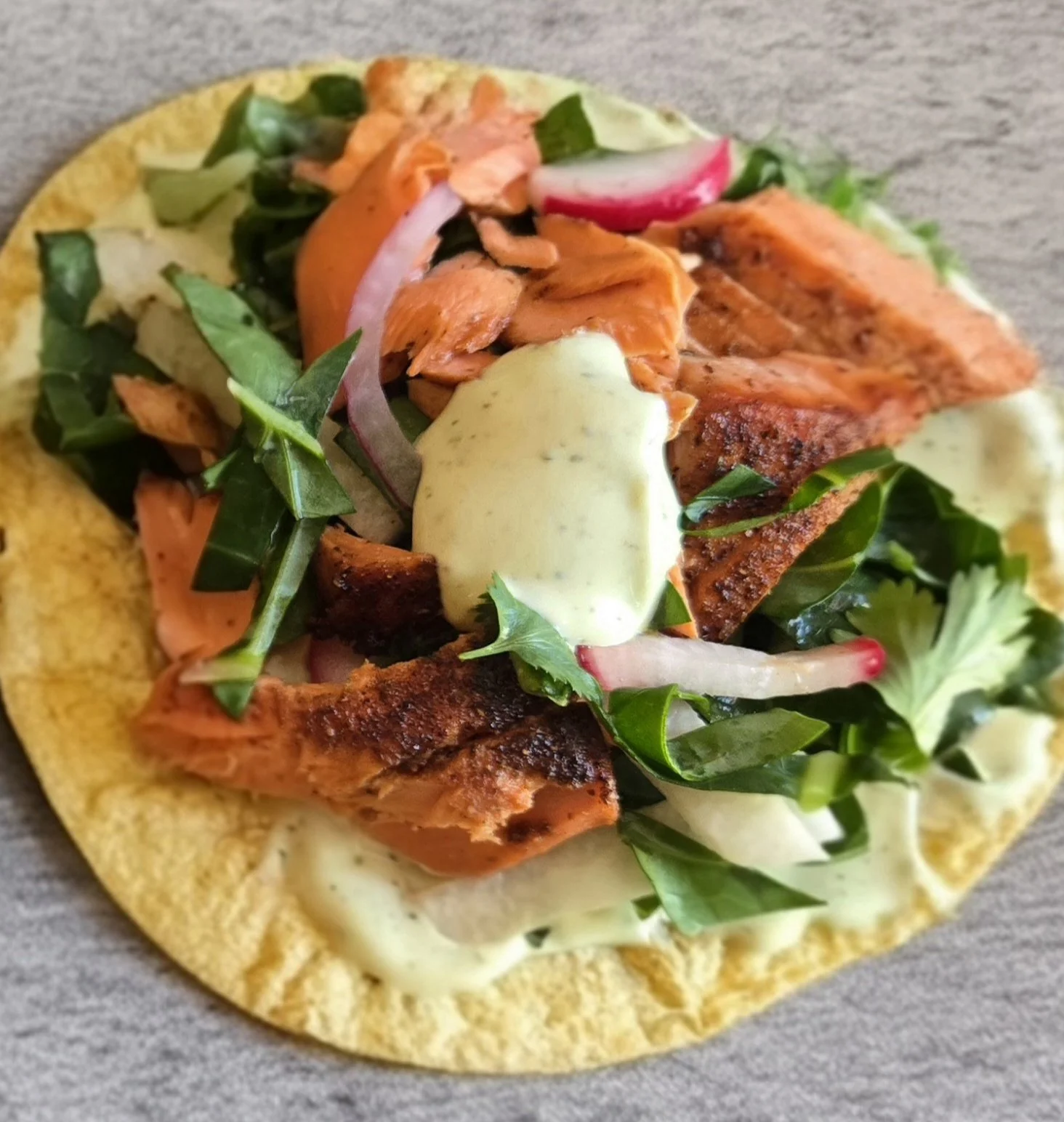 Salmon Tacos with Super Slaw