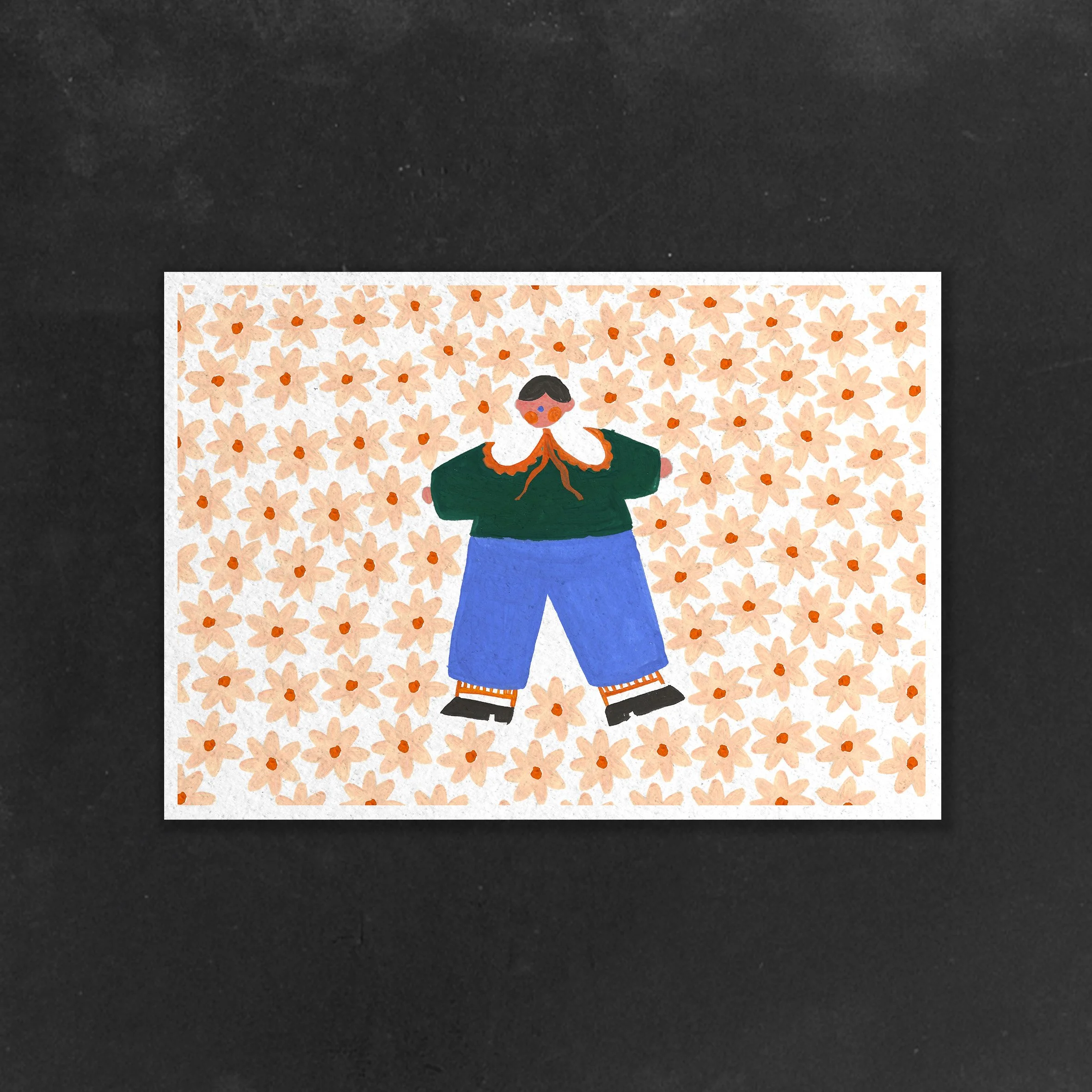 Print A5 champs fleuri