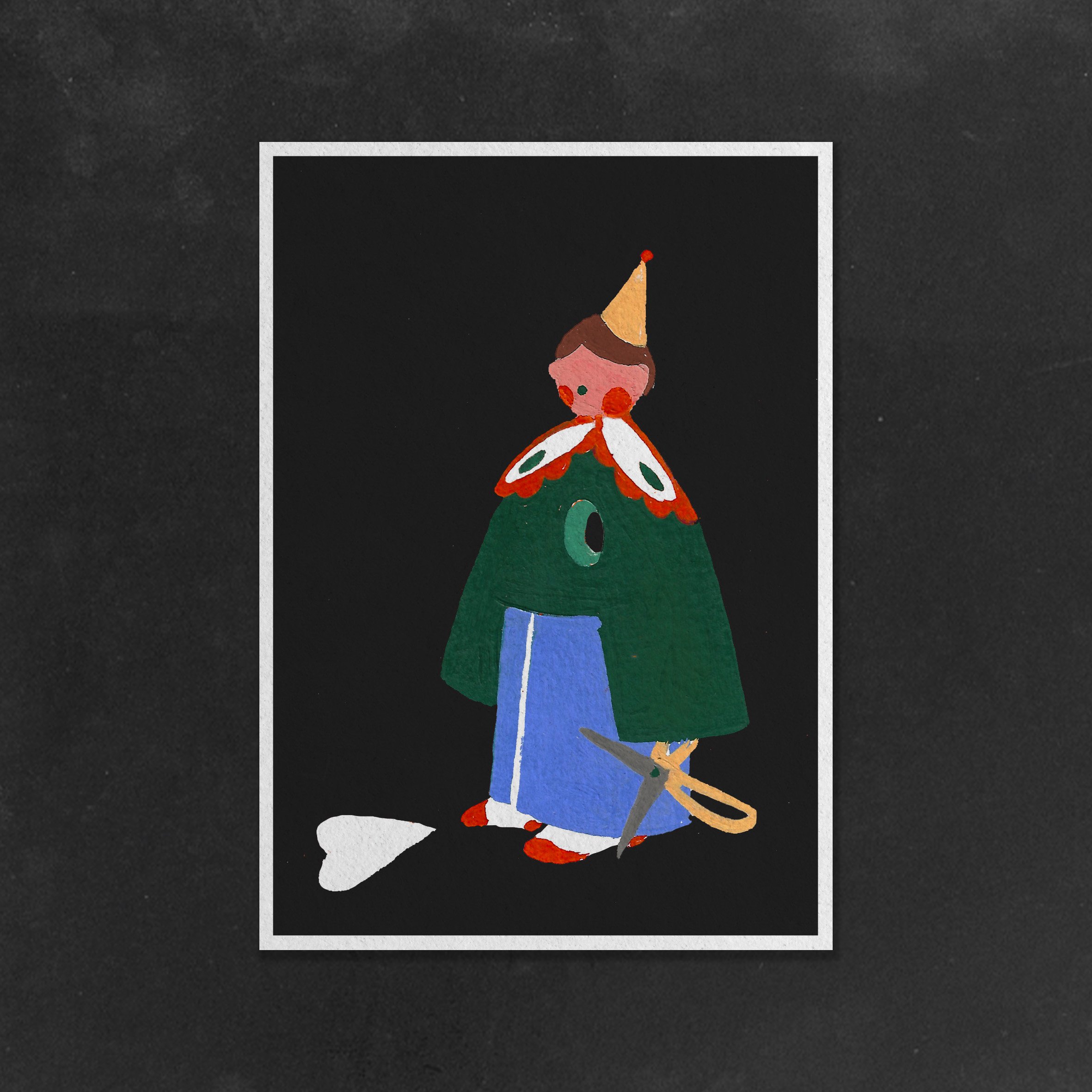 Carte postale coeur découpé