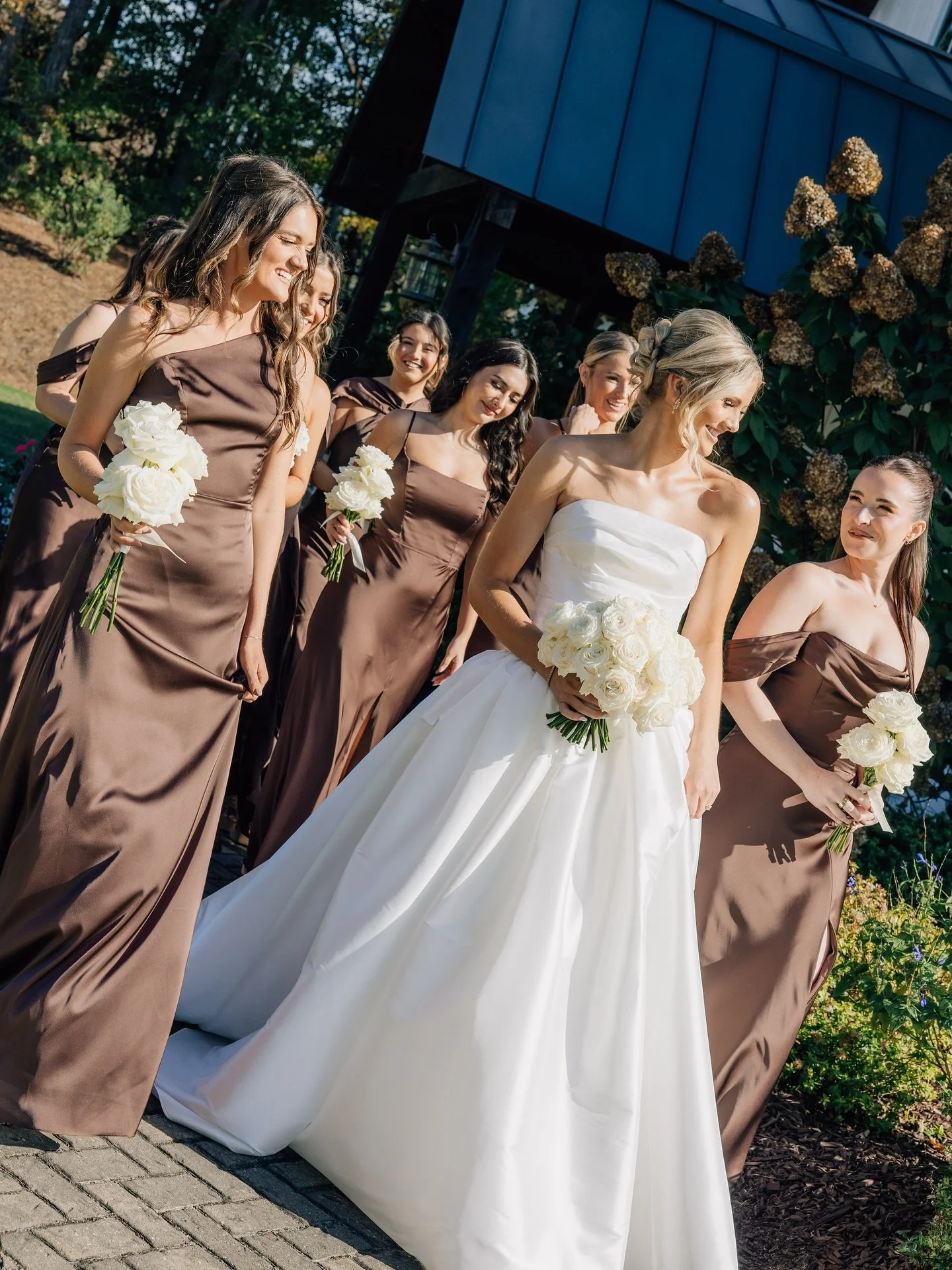 The espresso brown bridesmaid dresses of our dreams 🤎 

Planner: @alysonjean_events
Venue: @pavilion_at_carriage_farm
Photographer: @hollychristinaphotography 
Florals: @oncegathered
Rentals: @curatedeventsraleigh
Catering: @rocky_top_caters
Ice cre