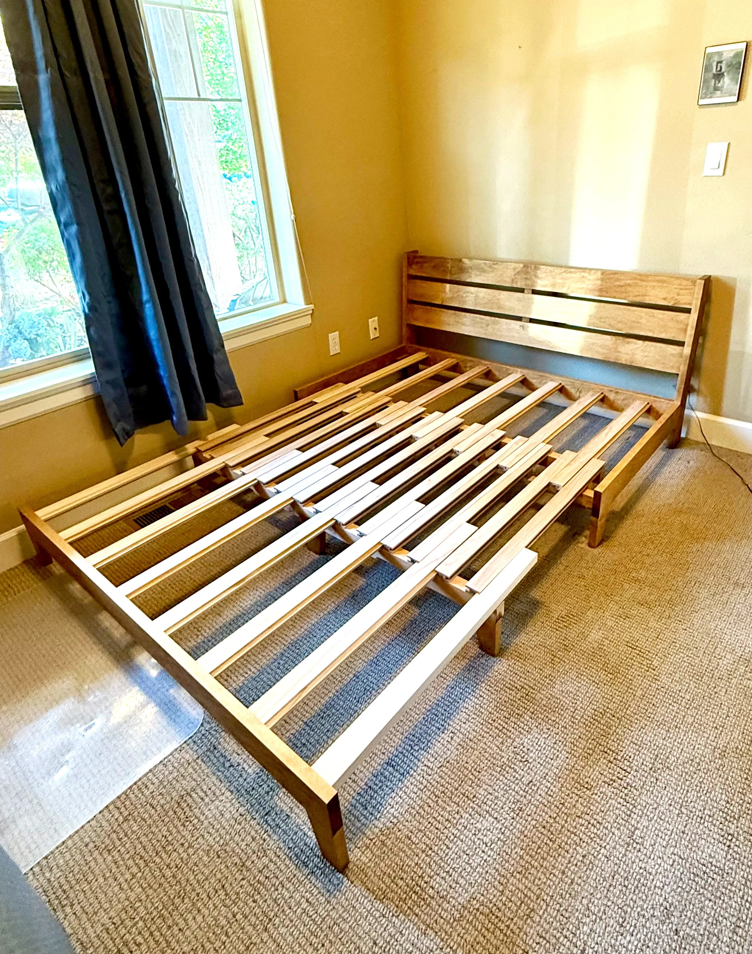 Custom maple sleeper sofa frame built in Bend, Oregon