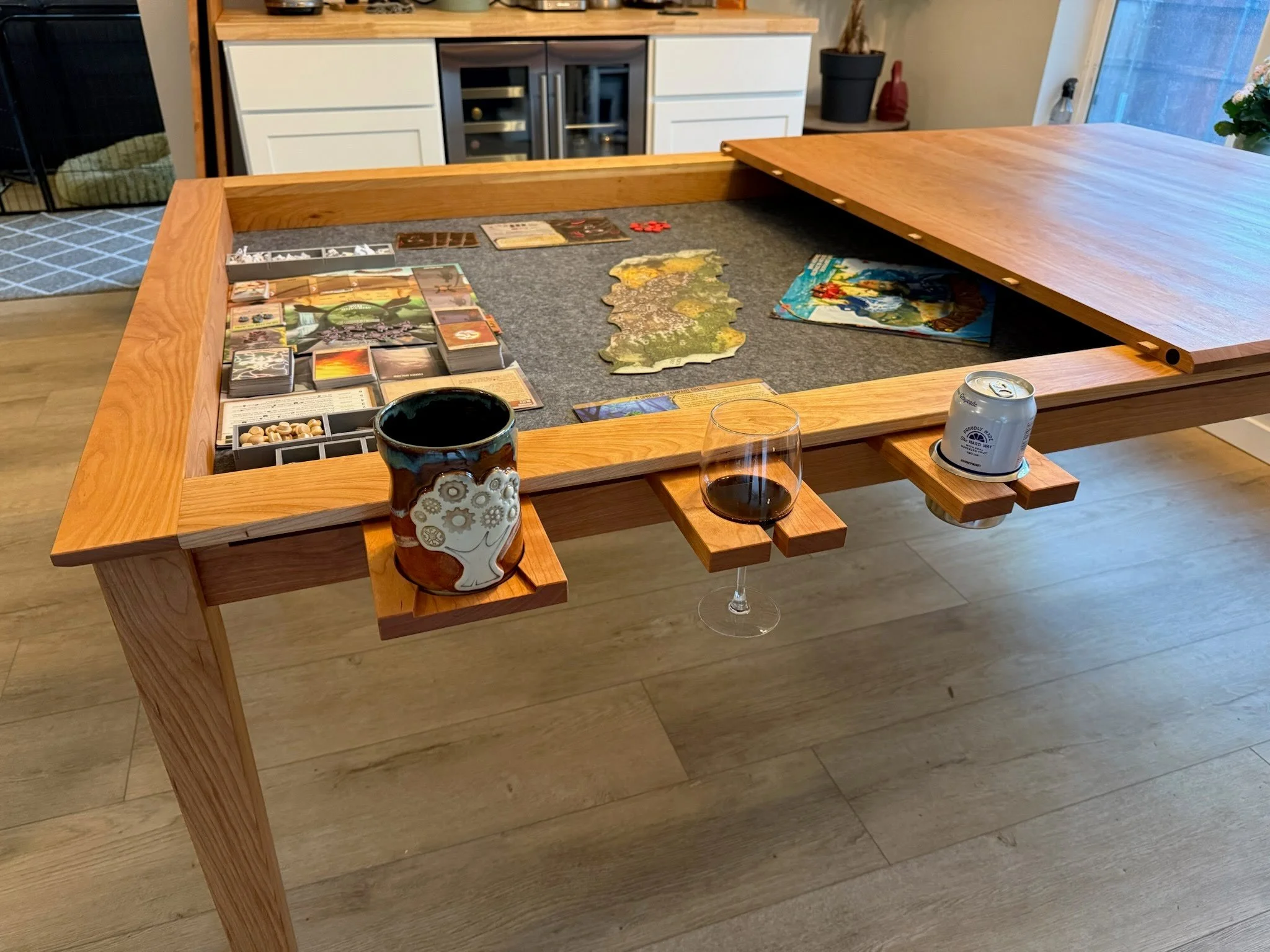 Custom cherry dining/gaming table built in Bend, Oregon