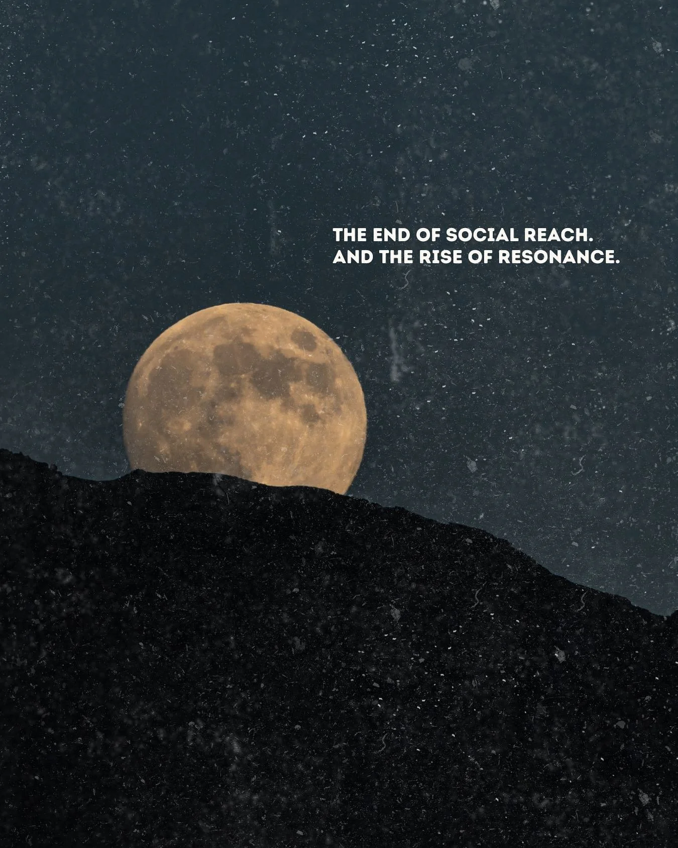 We&rsquo;re watching the slow death of the scroll.

Algorithms are glitching. Attention spans are collapsing. Organic reach is left in the dust.

It&rsquo;s the end of chasing virality, of warping your identity to satisfy an invisible system. 

Peopl