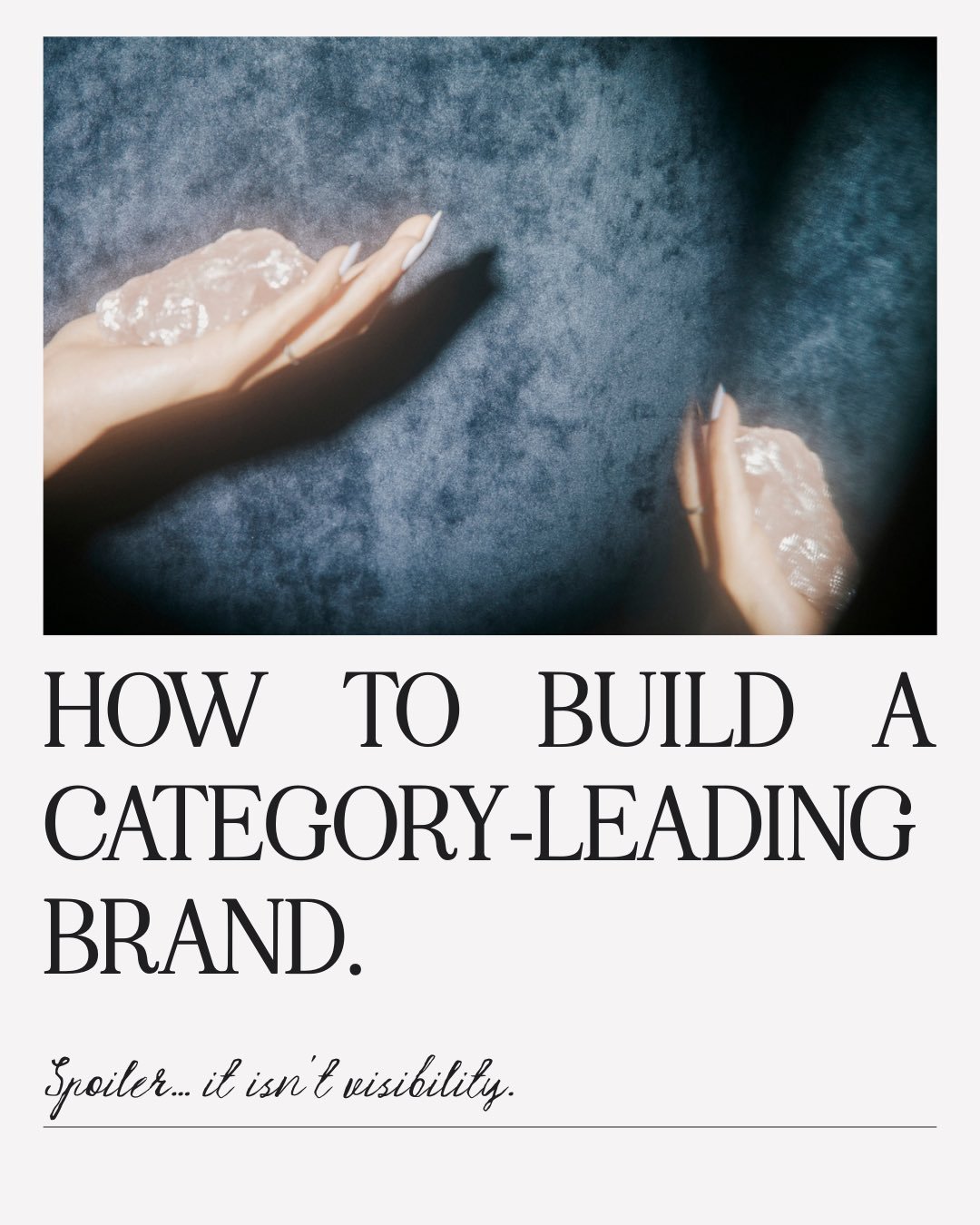 Category-owning brands aren&rsquo;t the ones with the most followers or the ones who shout the loudest. 

They&rsquo;re the ones who decide the rules of the game.

This is why scrappy startups disrupt legacy empires. Why a brand with 2,000 followers 