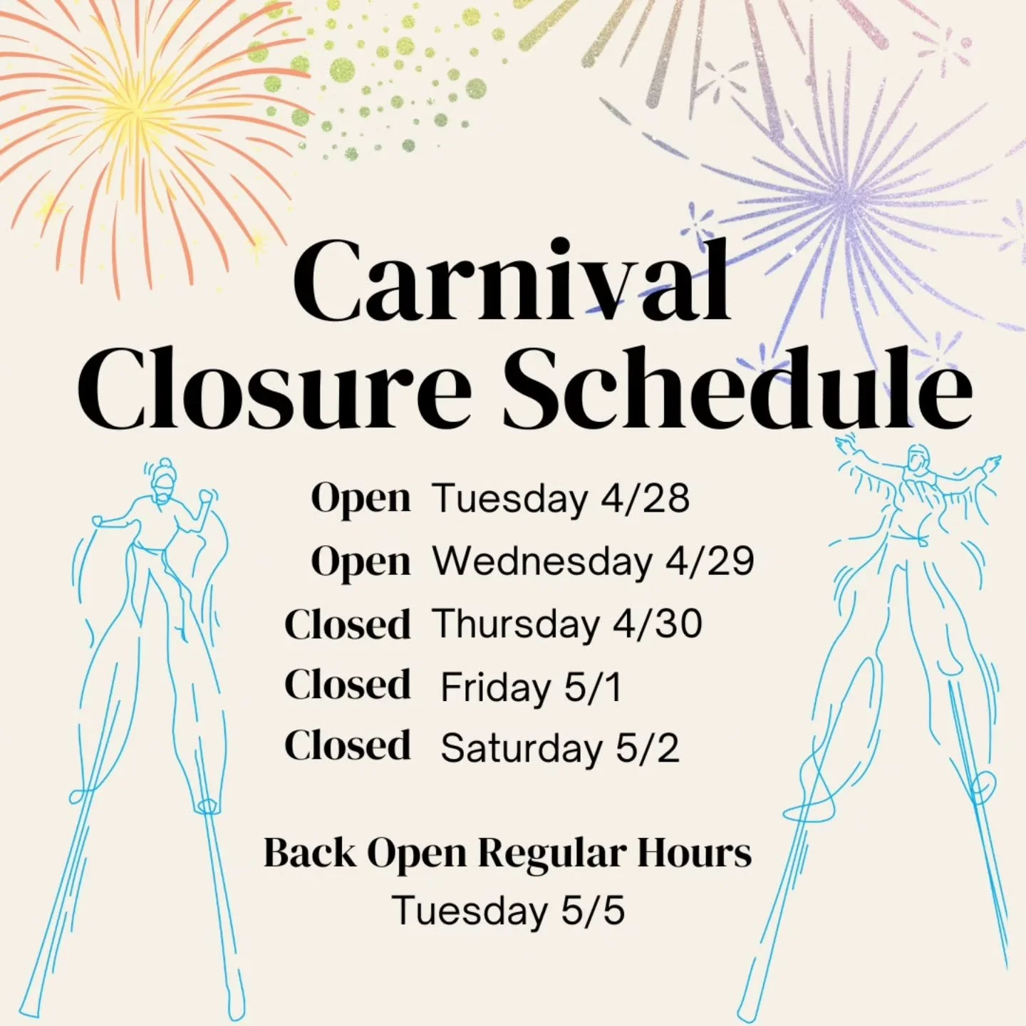 We&rsquo;re taking a short break to enjoy the Carnival festivities!!💃🏽🎡 We will be closed 4/30-5/2, but back open on 5/5&mdash;refreshed and ready for your next #tattoo or #piercing 🥳
.
.
.
#legacytattoovi #YouArePartOfOurLegacy #stthomasusvi
