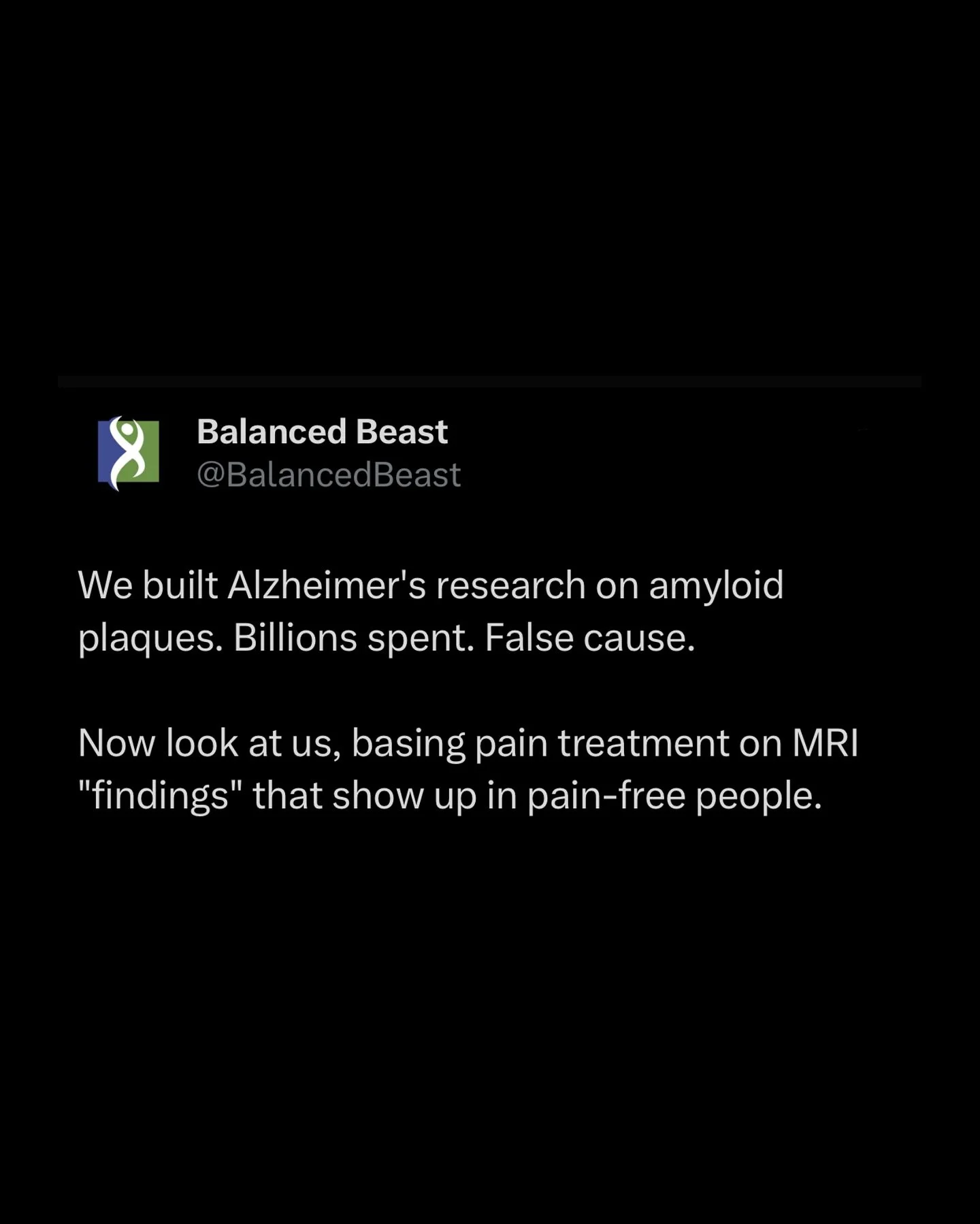 The pathoanatomical lens is an obsolete model.

We still base so much of our medical and clinical decision making on anatomical findings on imaging.

What if we are building orthopedic research and development upon a faulty foundation?