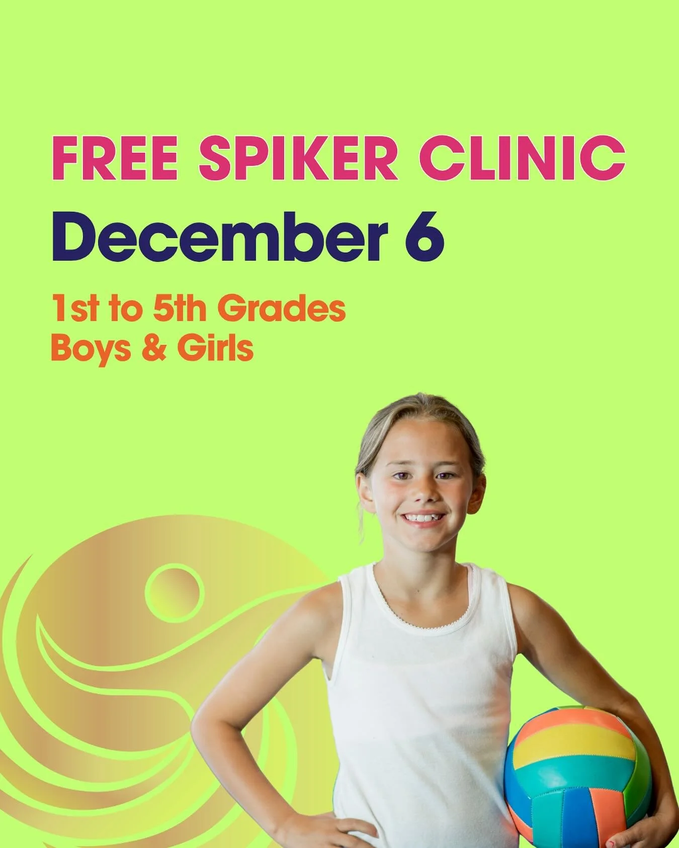 Exciting News!&nbsp;🏐 We&rsquo;ve got one last chance to hit the court this year at NOVO!

Join us for our&nbsp;FREE Spiker Clinic&nbsp;on&nbsp;December 6th, from 8:45&ndash;9:45 AM.

Designed for&nbsp;boys and girls in 1st to 5th grade, Spikers cli