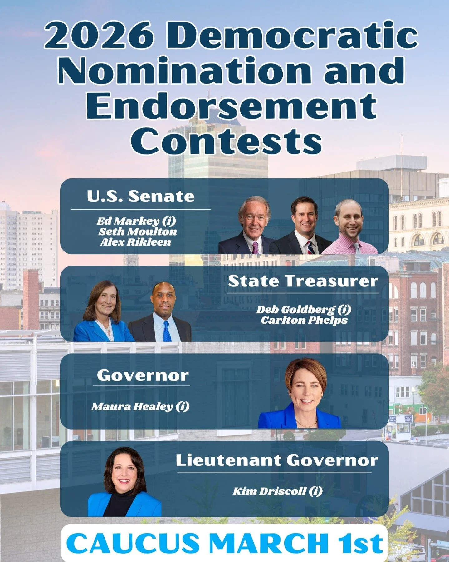 Want to make sure your favorite candidates are nominated for the 2026 ballot, or endorsed by the MA Democratic Party? Come vote on March 1st 11am at Somerville High School to elect the delegates you want to represent you, or run yourself! Link to reg