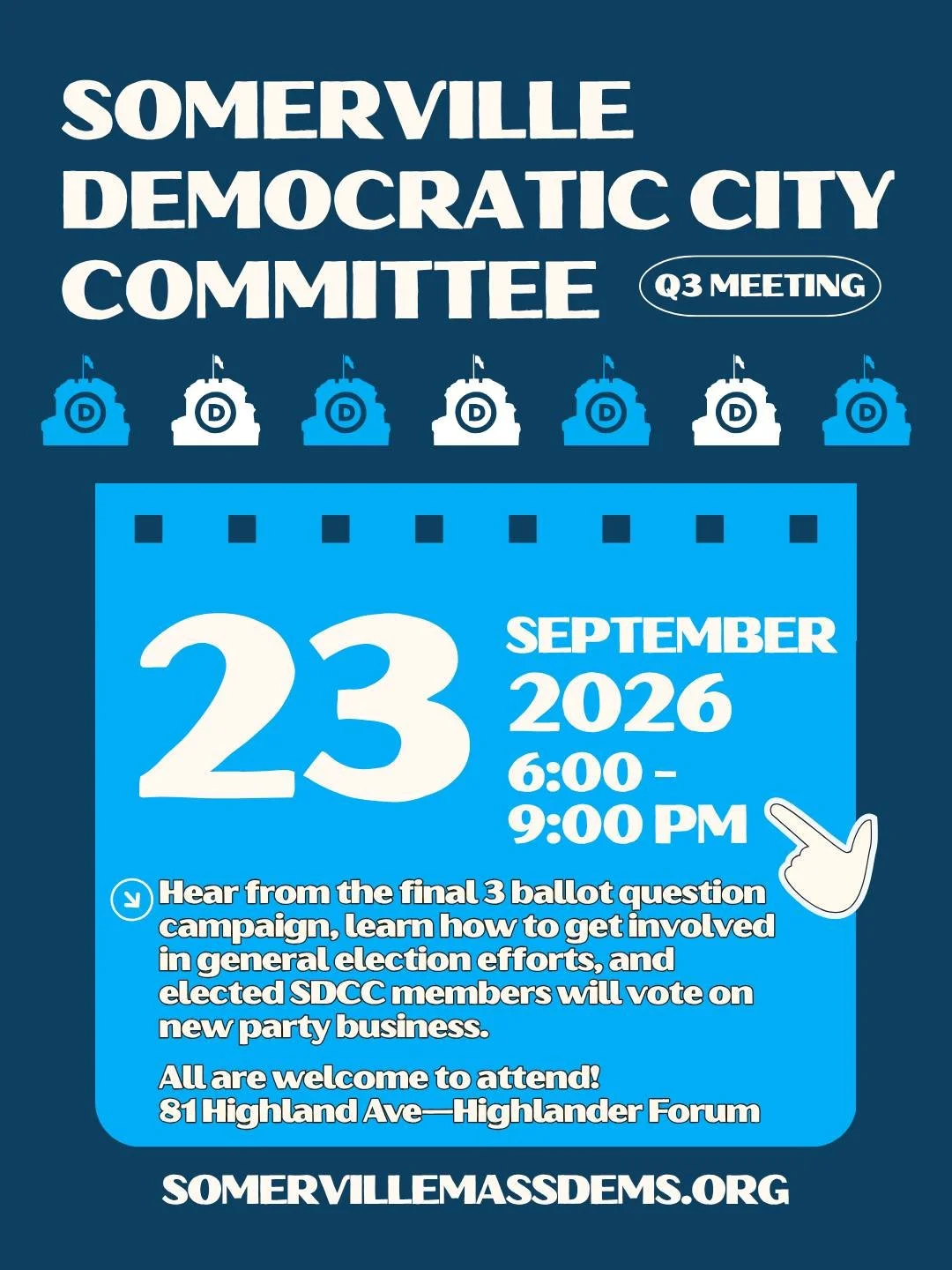SDCC members and anyone interested in getting involved: come and join us for our 3rd quarter meeting on the 23rd at the Highlander Forum! We'll be hearing from both sides of ballot questions 3, 5, and 7 and elected SDCC members will vote on endorseme