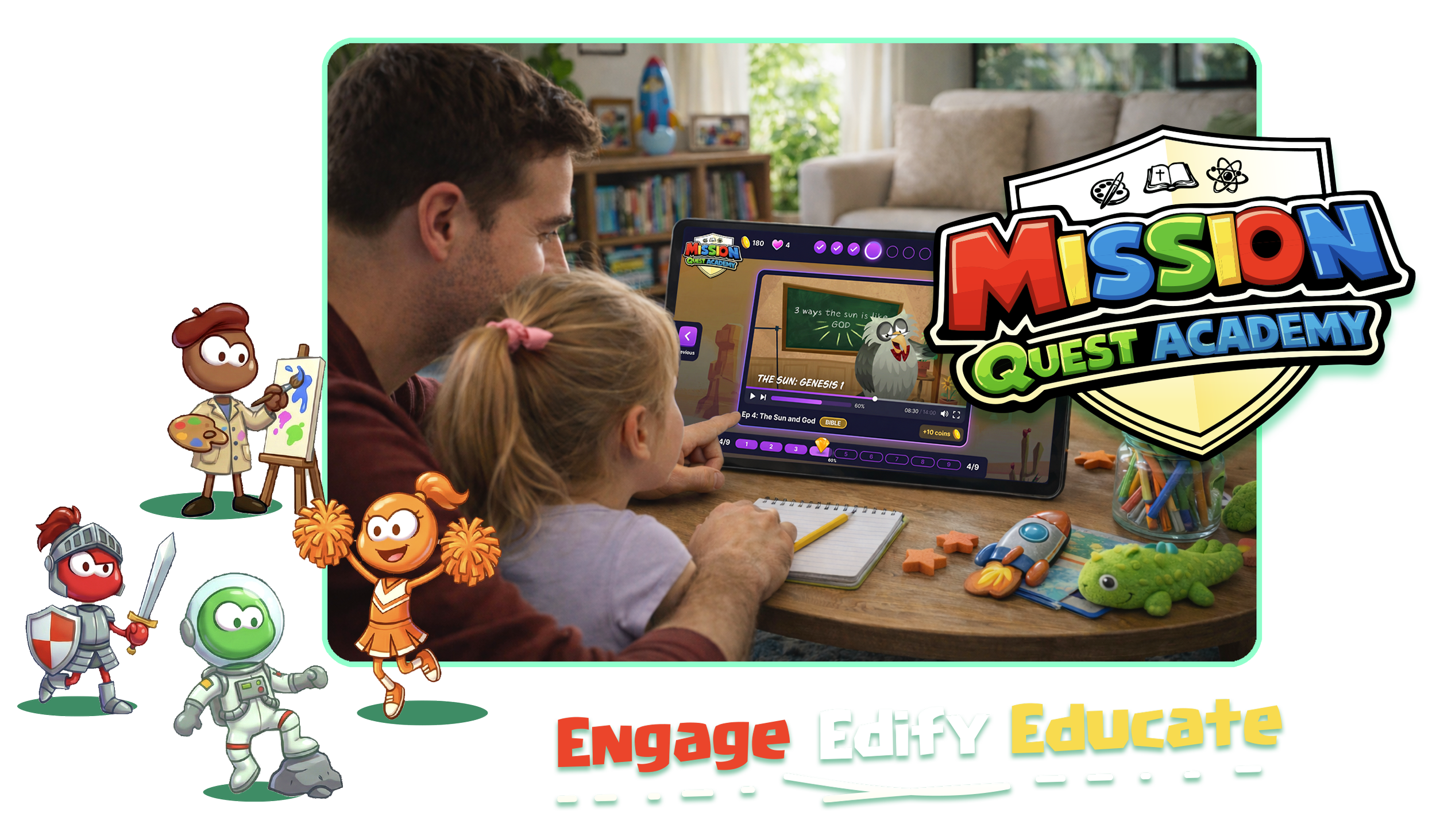 Mission Quest Academy, Gamified Learning, Homeschool Curriculum, Brainy Pixel Animation Studios