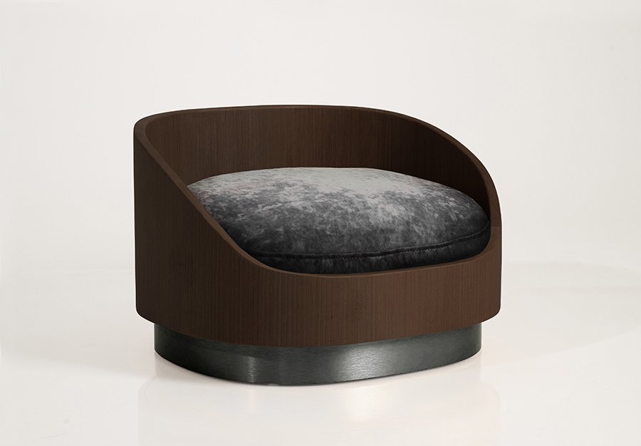 Liebling_dark walnut frame_matte black base_charcoal cushion.jpg