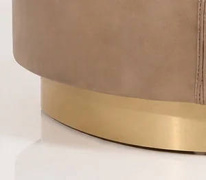 Leather dog bed - brushed gold base