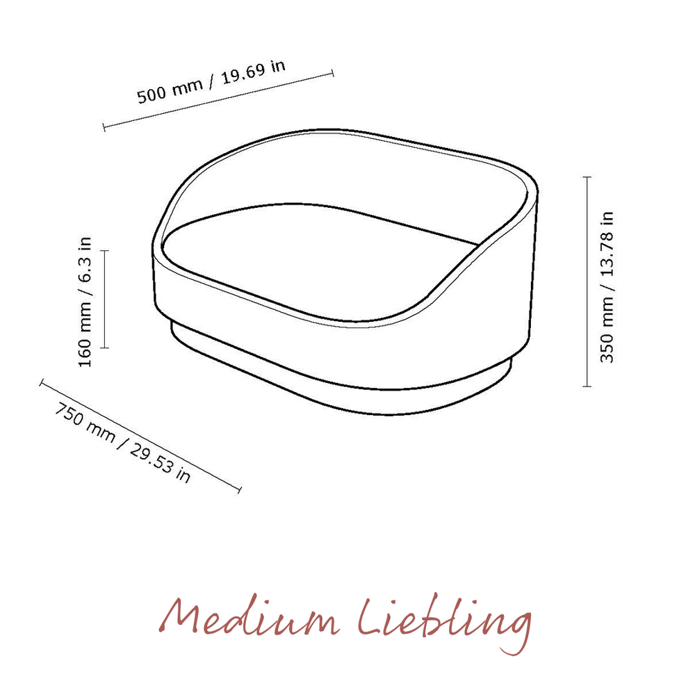 Liebling medium dog bed - size specification