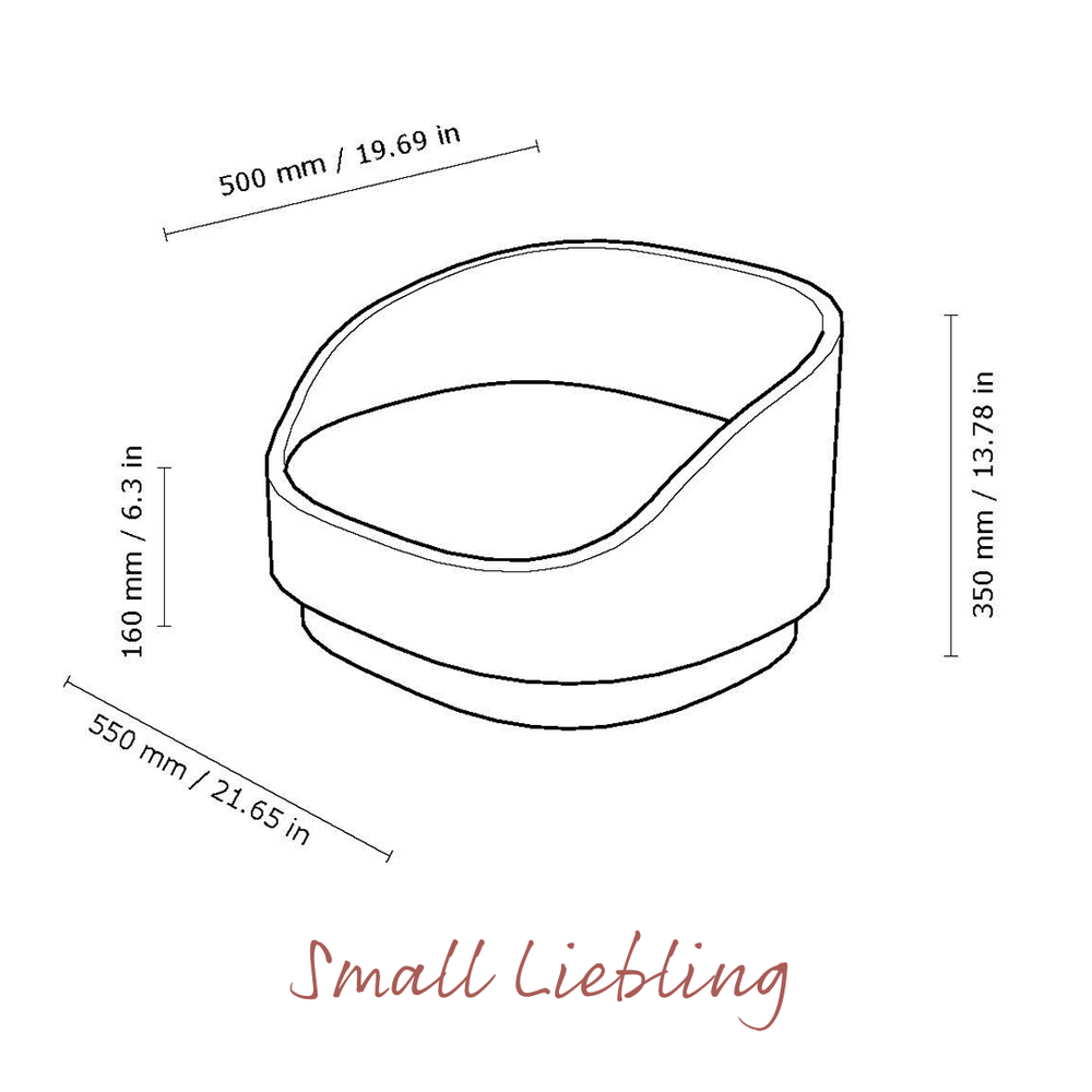 Liebling small dog bed - size specification