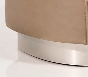 Leather dog bed - brushed nickel base