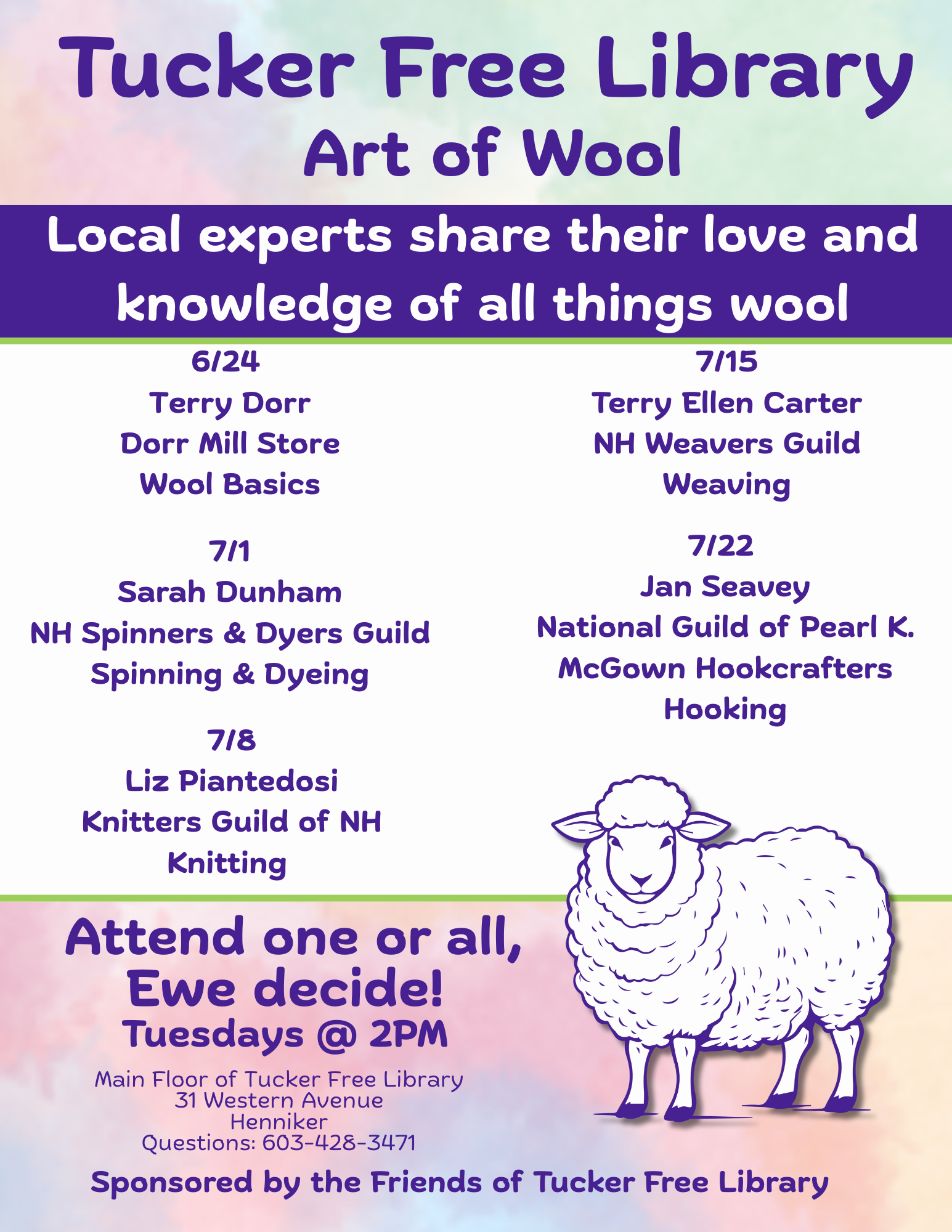 Tucker Free Library - Arts In Wool Series (Knitting)