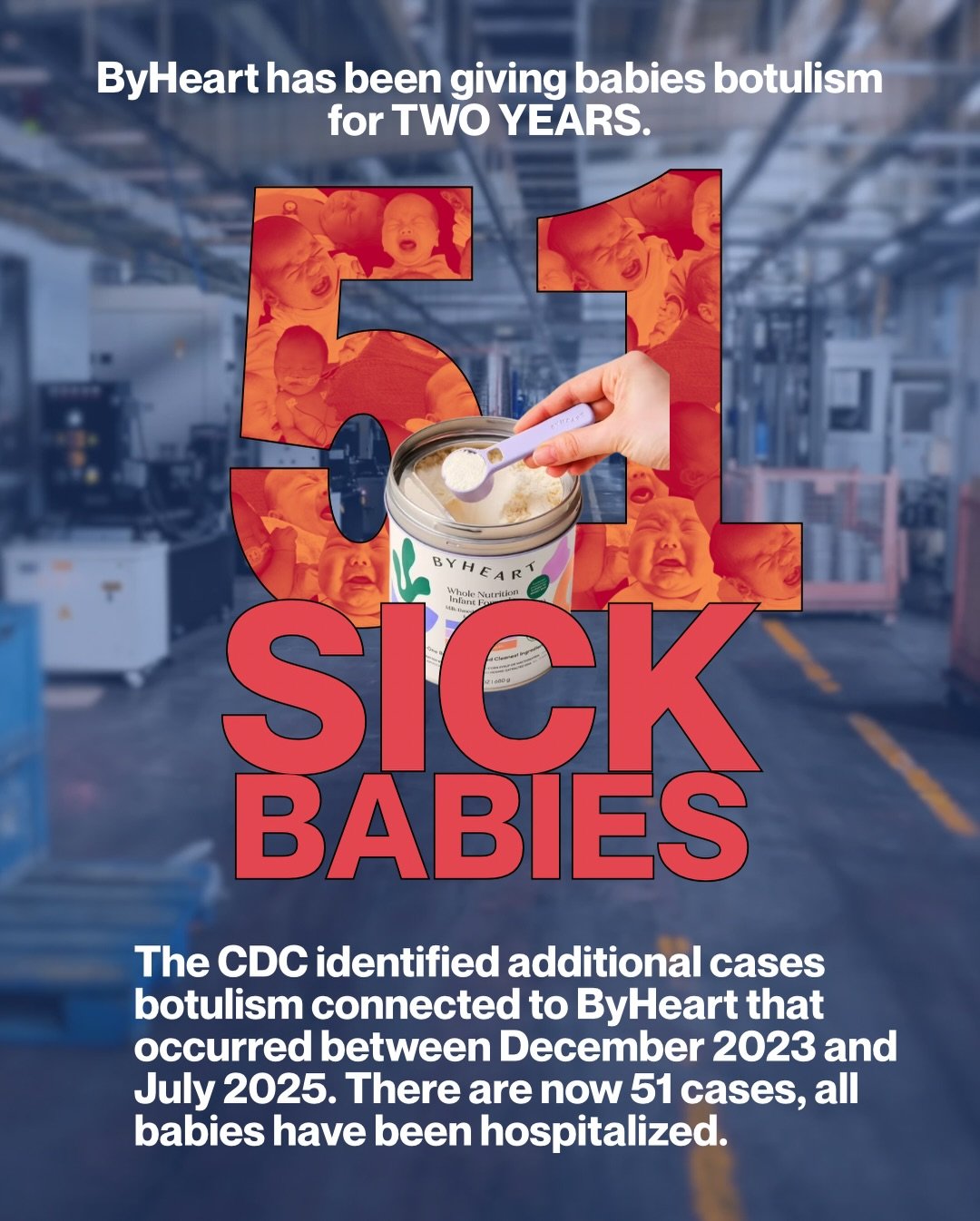 It&rsquo;s official: babies have been getting botulism from ByHeart for two years. Total cases continue to rise and influencer ads promoting the ByHeart continue to run.

#momsvmeta #byheartrecall #normalizebreastbreastfeeding