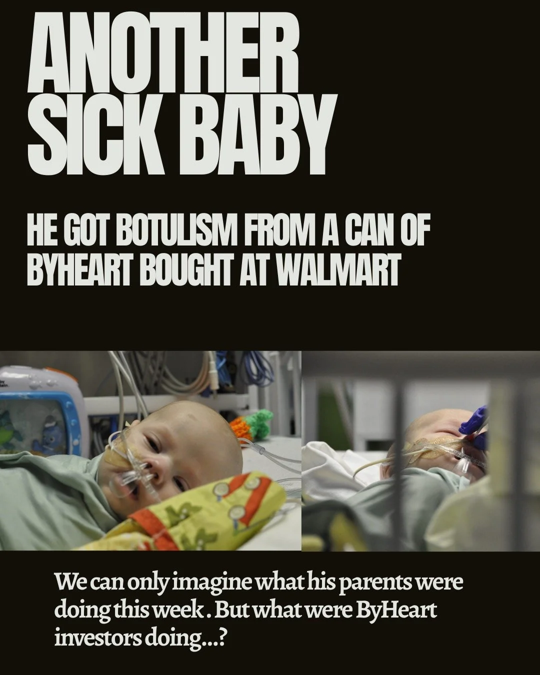 Good news: hundreds of women participated in our day of action yesterday! It was a great response: we got blocked, bounced, and flagged. So the pressure is real and it's working. 

Bad news: these are new pics of another baby who contracted botulism 