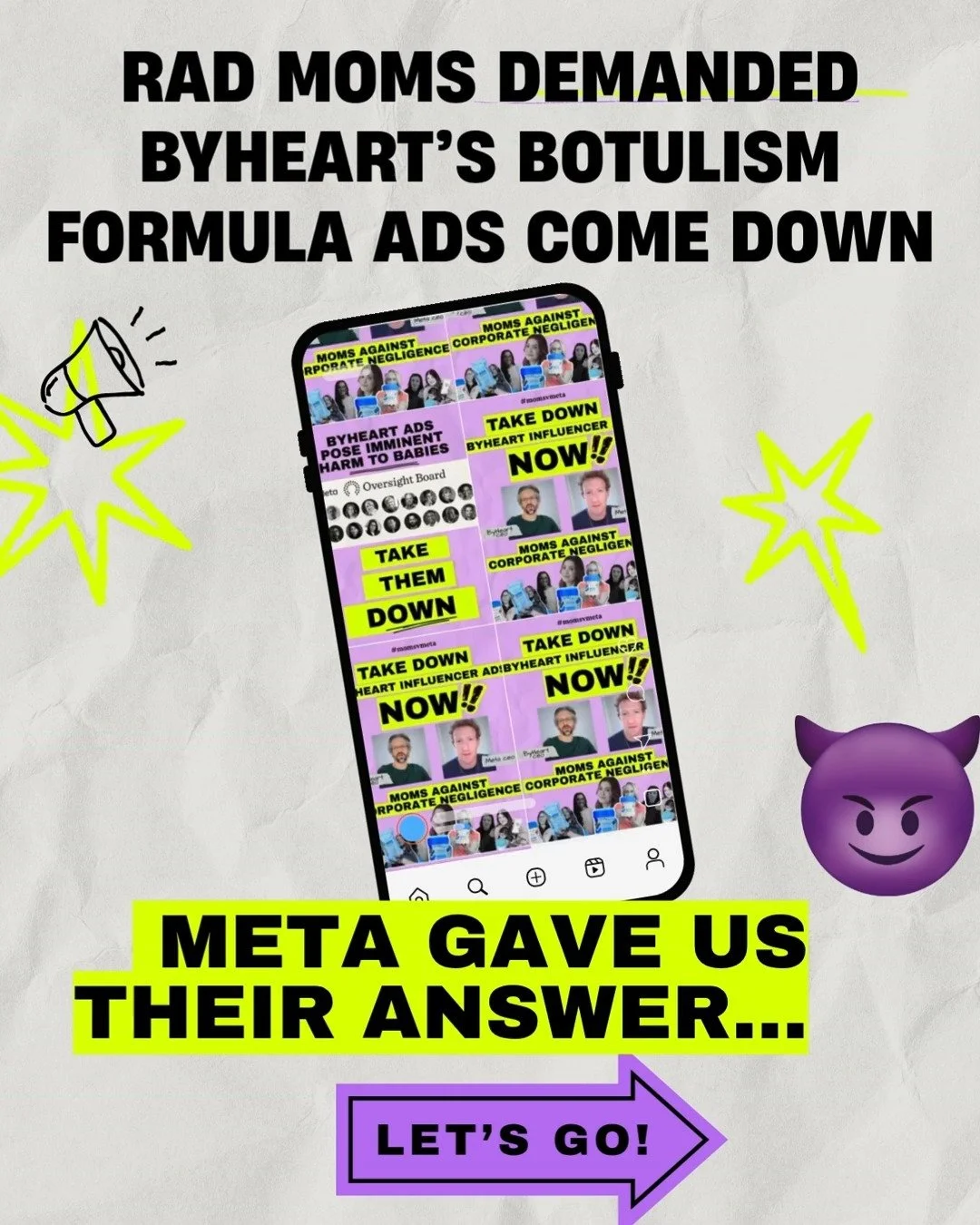 Comment: GO! To get your Zoom link in order to find out if a crazy group of STAUNCH MOMS got two mega corporations to bend to their will!!?? Is it clear cut victory?? A crushing defeat?? 
Only one way to find out!
We're having three info sessions: 


