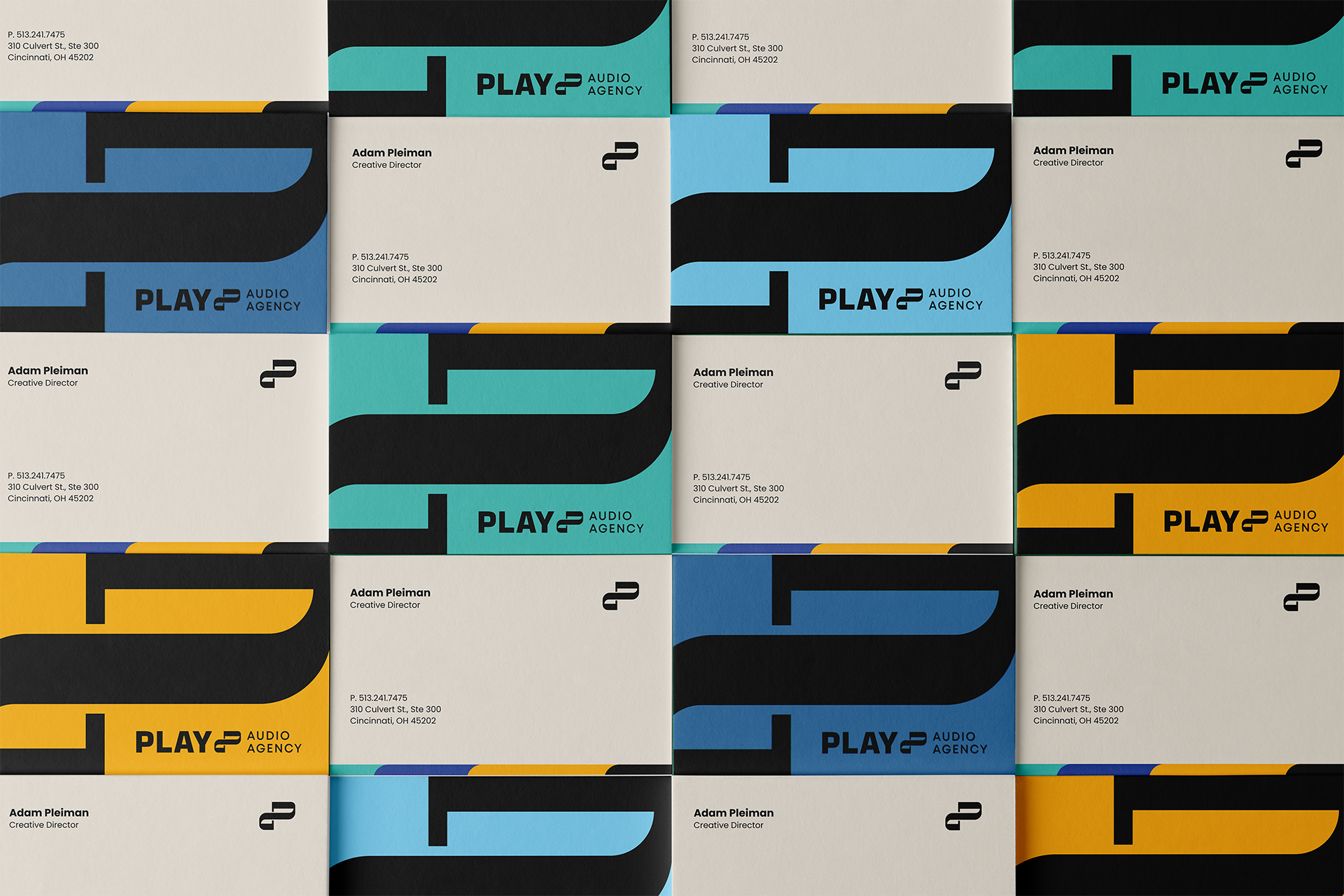 Play Audio brand identity design by Rob Warnick