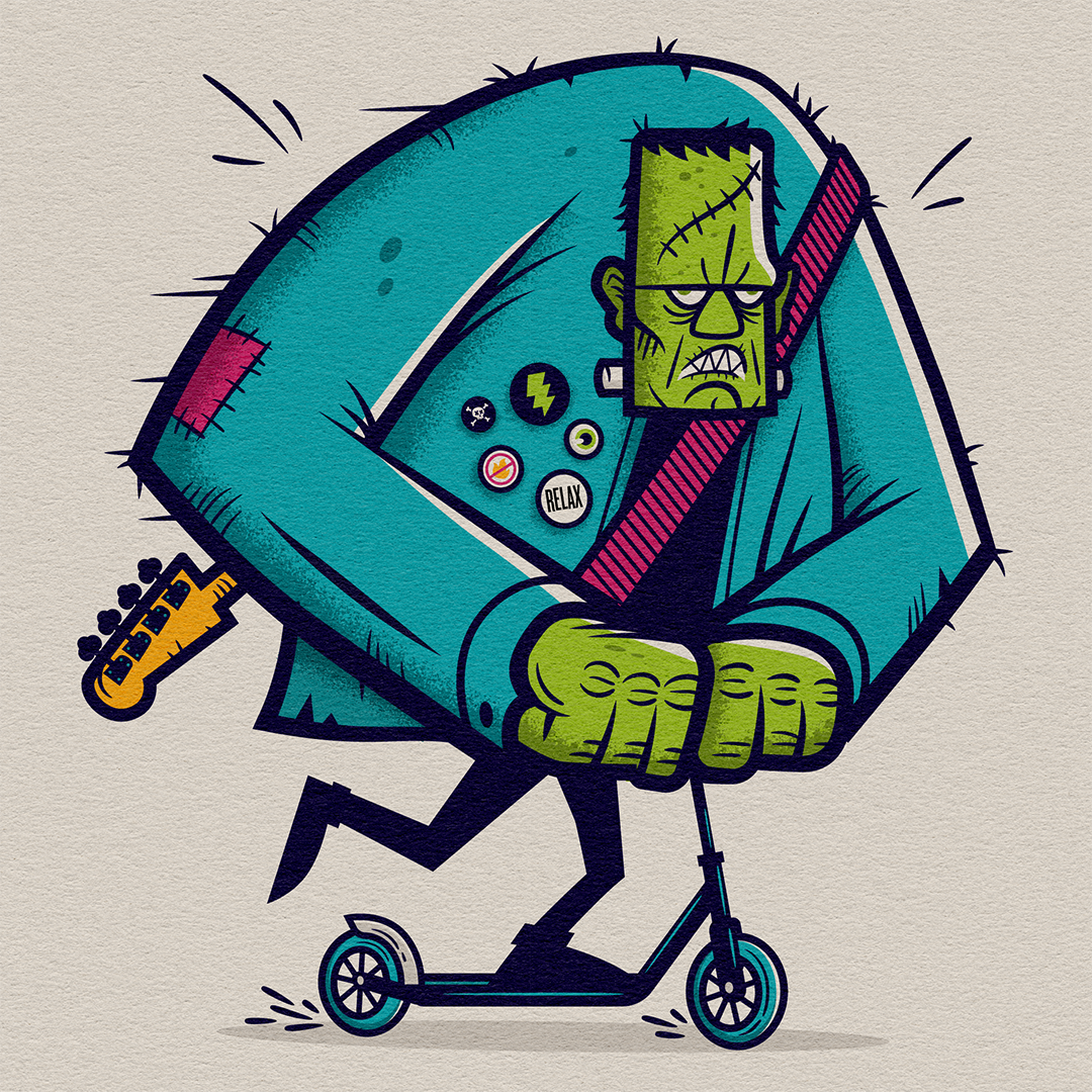 Halloween character illustration by Rob Warnick