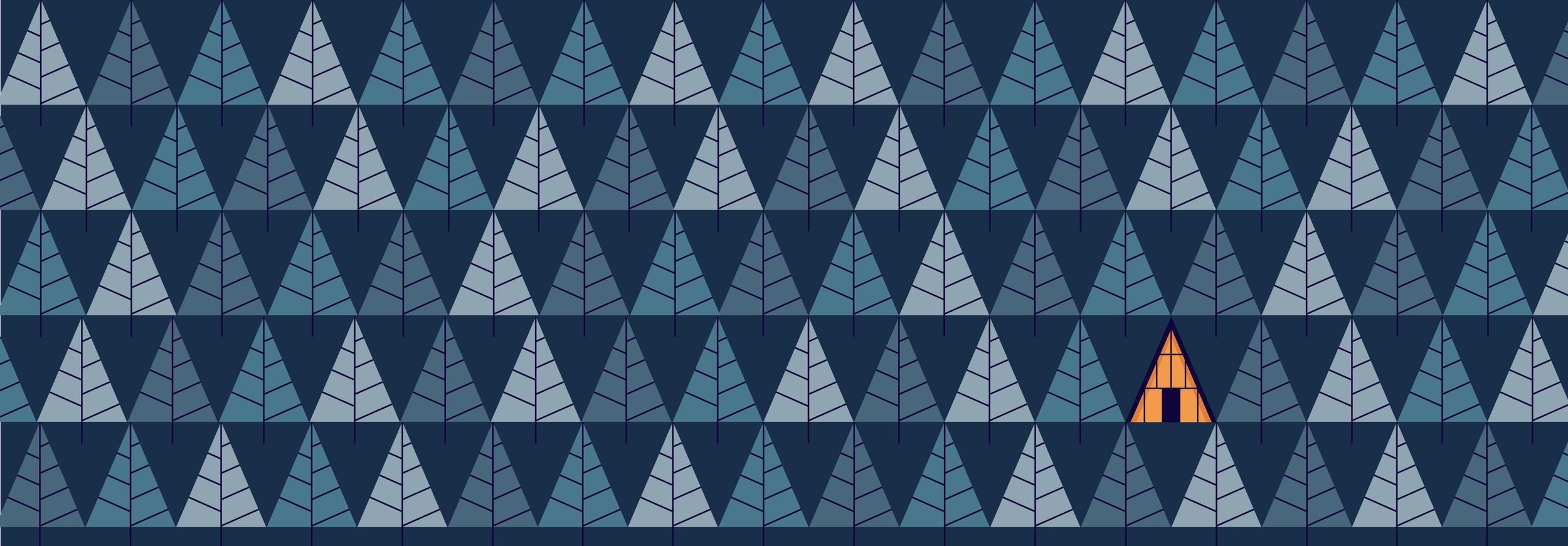 Aframe cabin illustration series by Rob Warnick