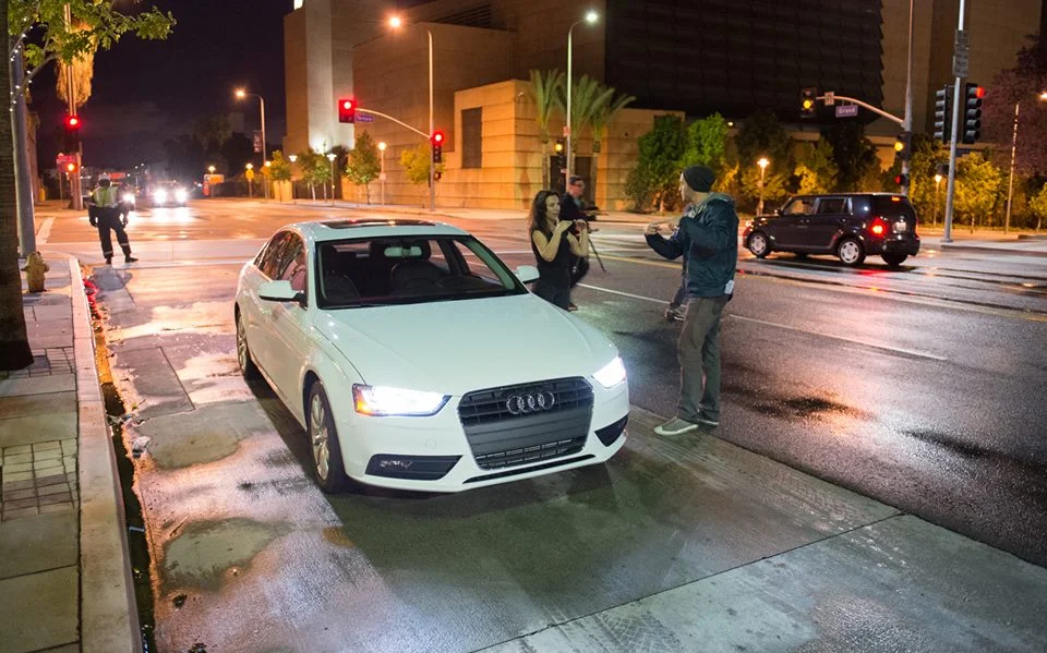 Taking direction for an Audi shoot