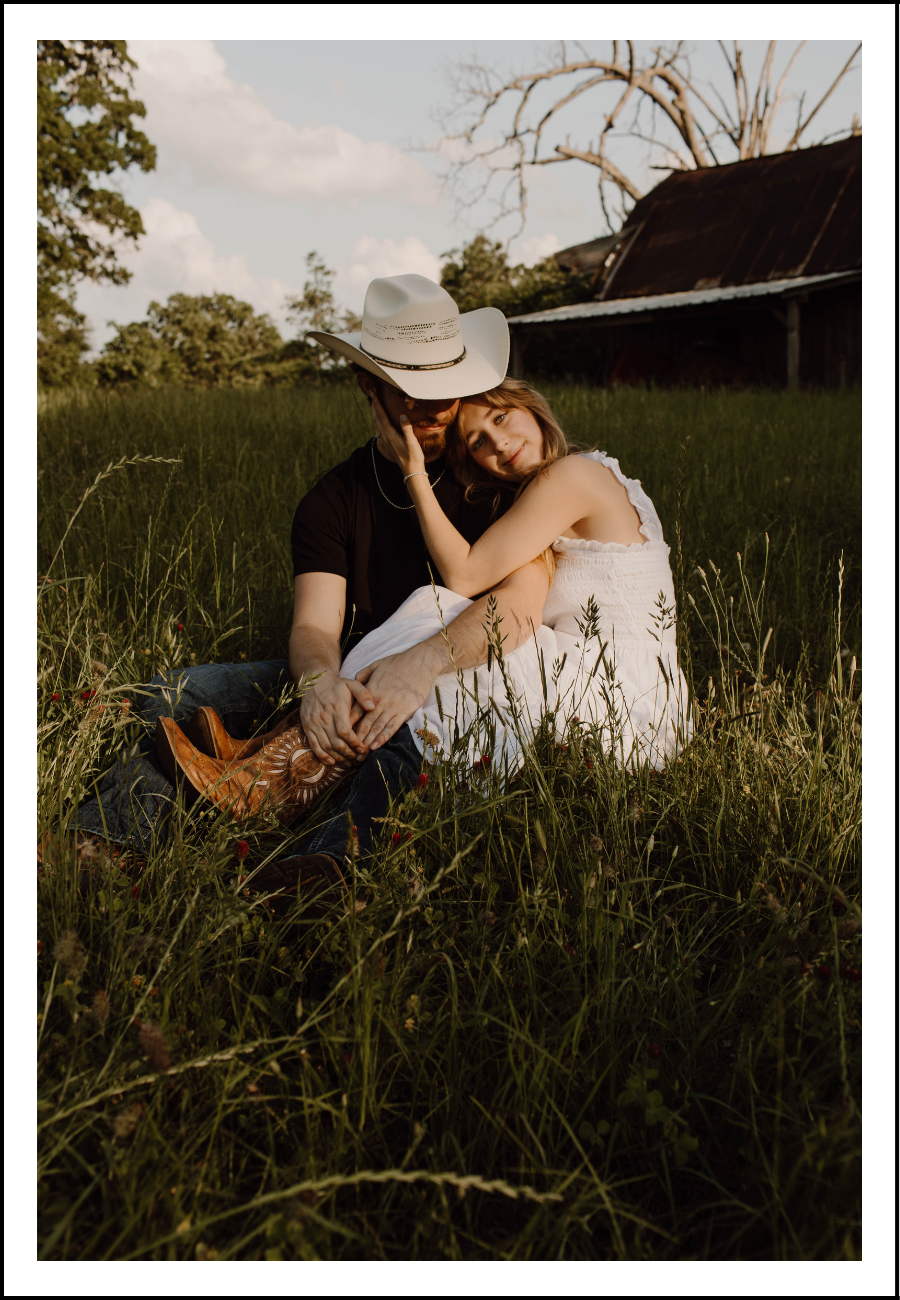 A documentary style engagement sessions with an editorial flare - an intimate moment captured at a farm in East Texas.