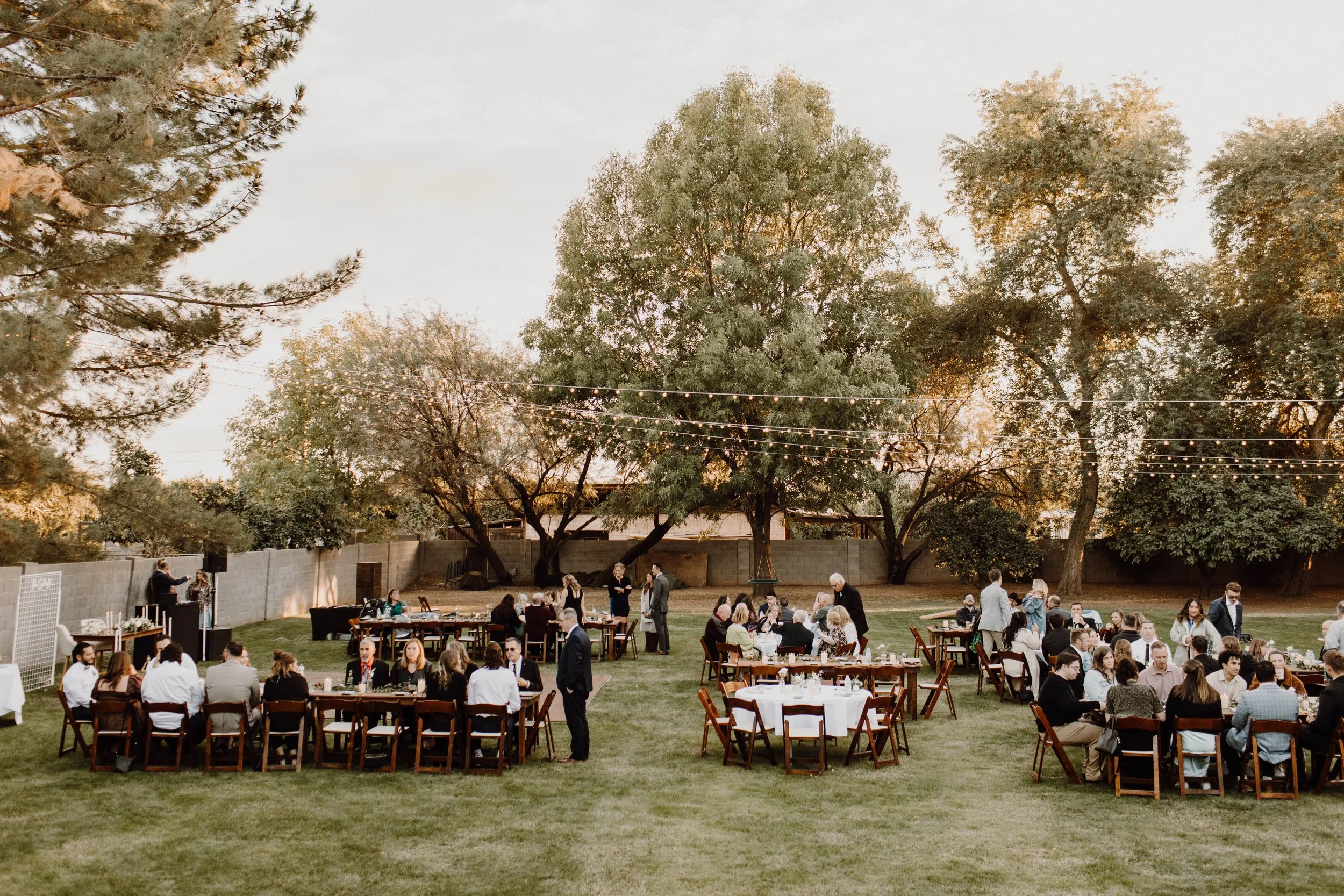 Wide angle, outdoor venue - capturing all the friends and family you carefully selected in one shot.