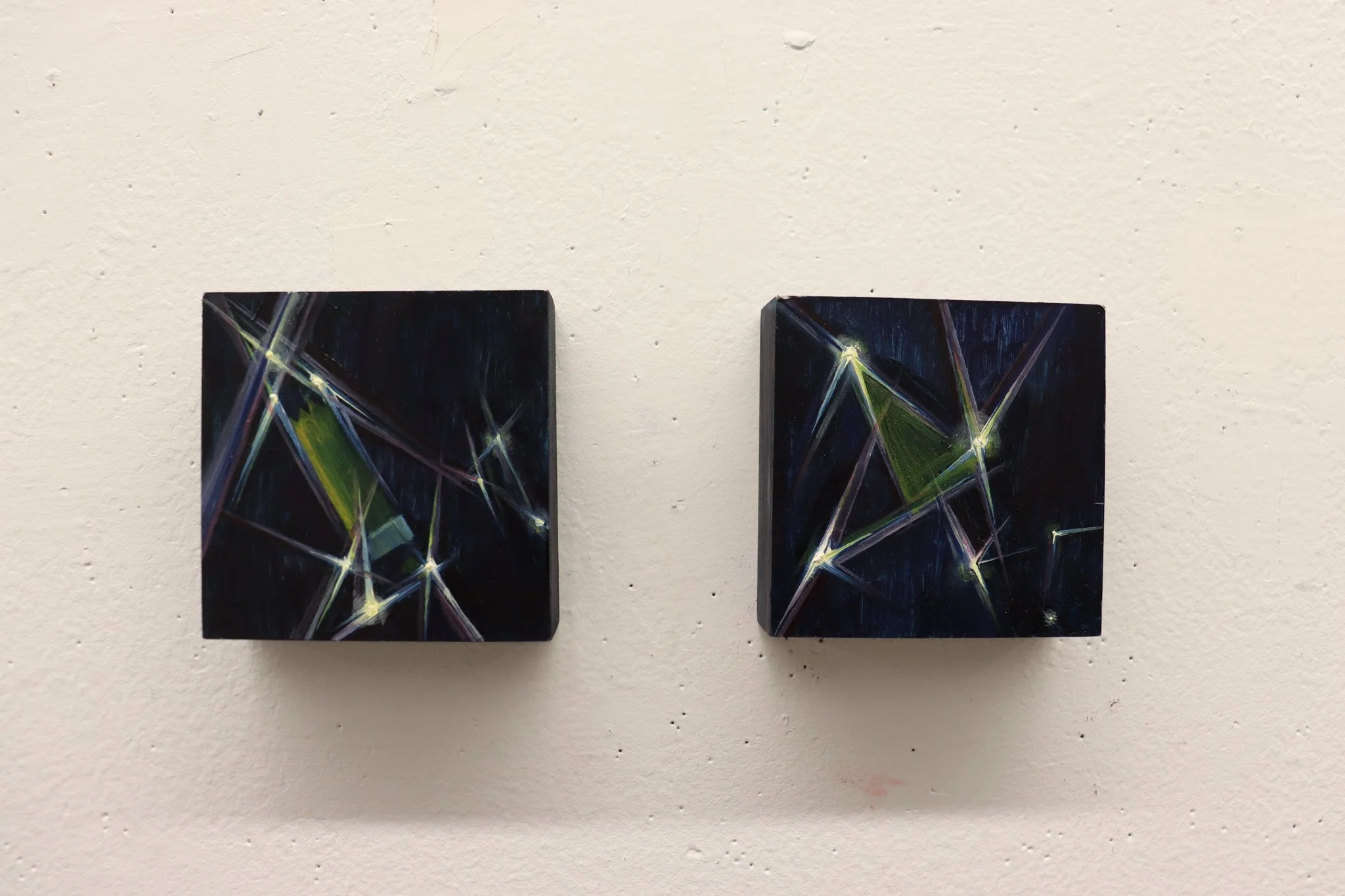 "Night Sky: Form Invention"
March 2025,
Oil on panel,
4x4 (each)