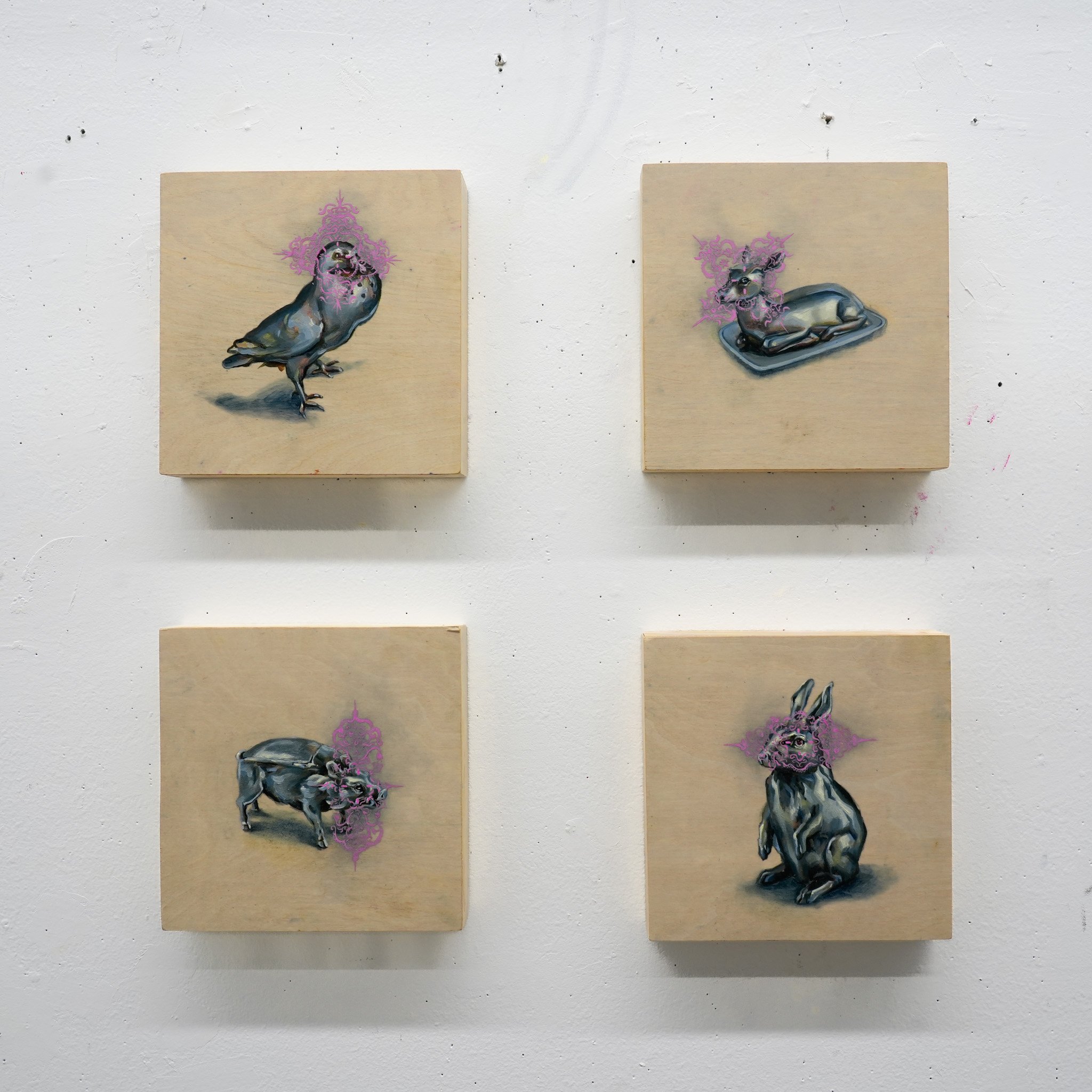 "stroke of luck"
march 2025
oil on panel
8x8 (each)