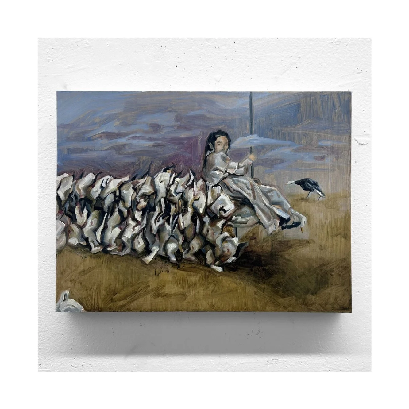 "Your petite trophy"
2025,
oil on panel,
12x18 in.