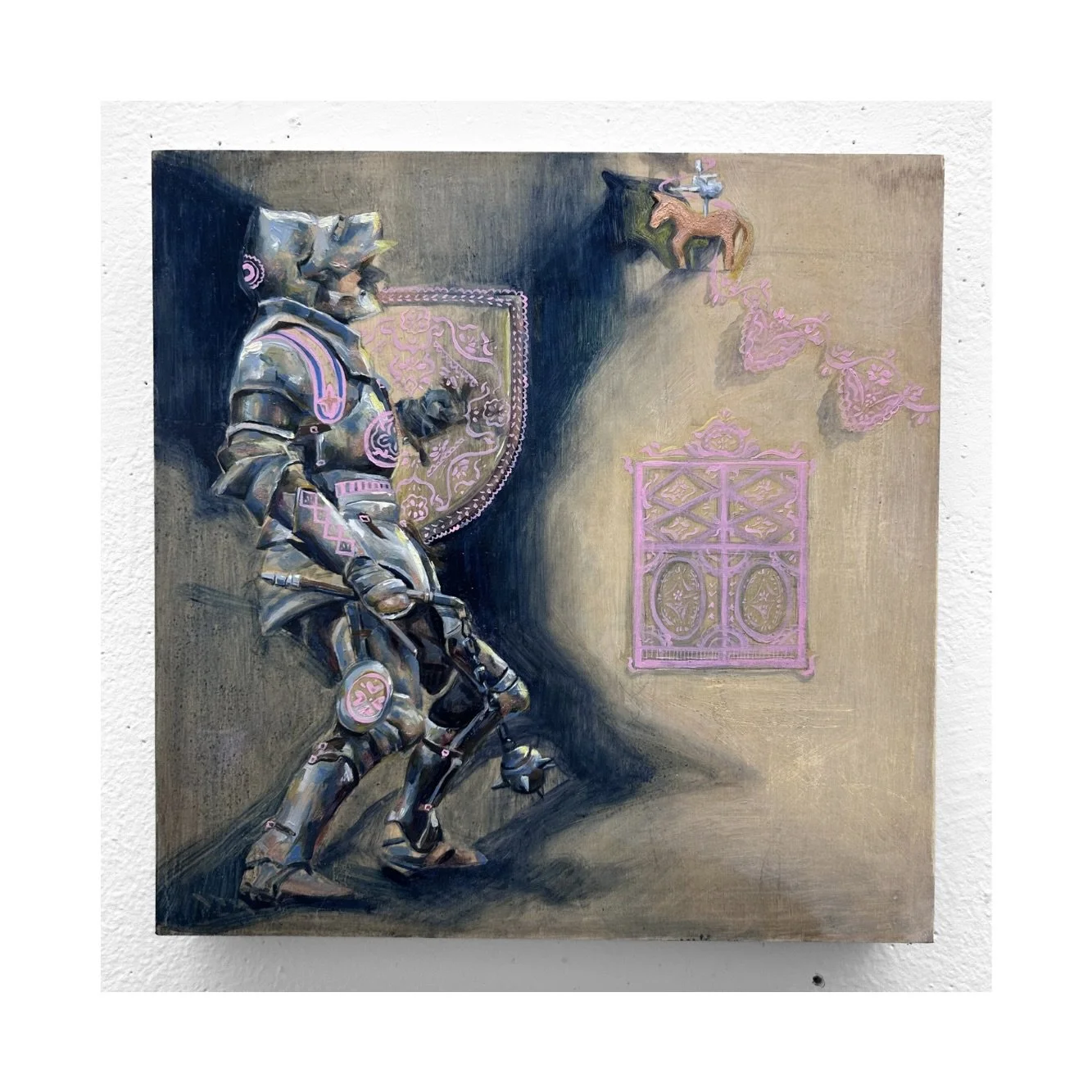 "Still afraid of something"
2025,
oil on panel,
12x12 in.