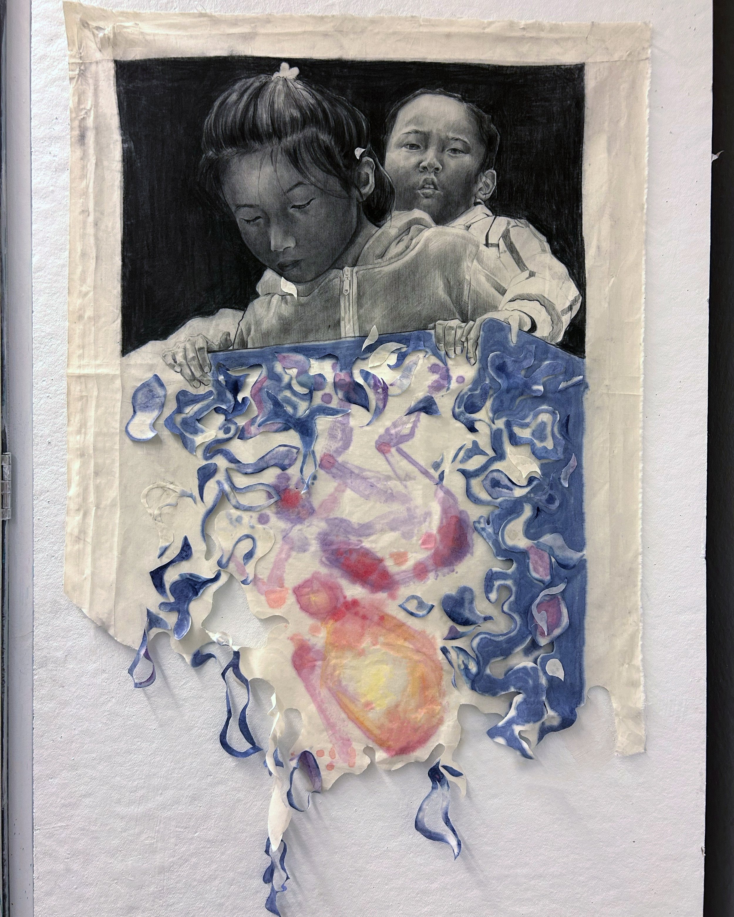 "For when I can't remember yesterday"
November 2023,
Oil and graphite on muslin