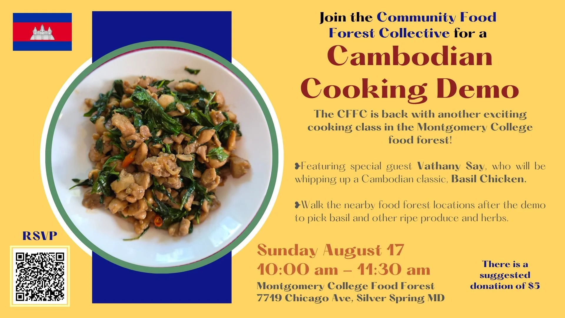 Cooking demo: Cambodian Basil Chicken