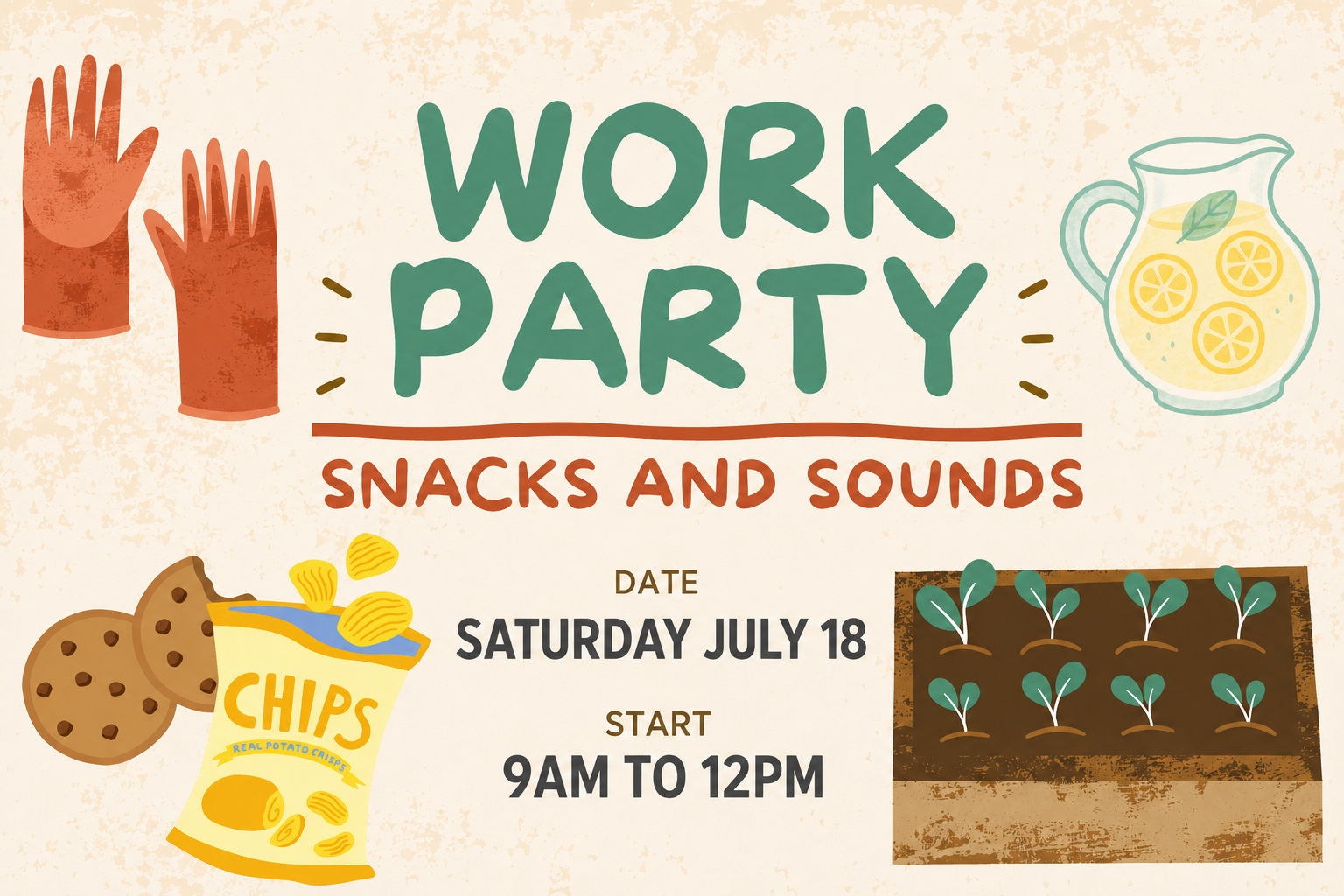 Pot-luck Style Work Party in the Food Forest