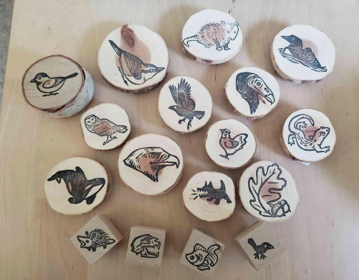 Hand-carved stamps