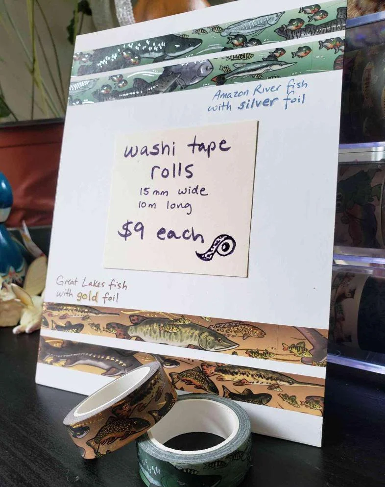 Washi tape: Amazon River and Great Lakes fish