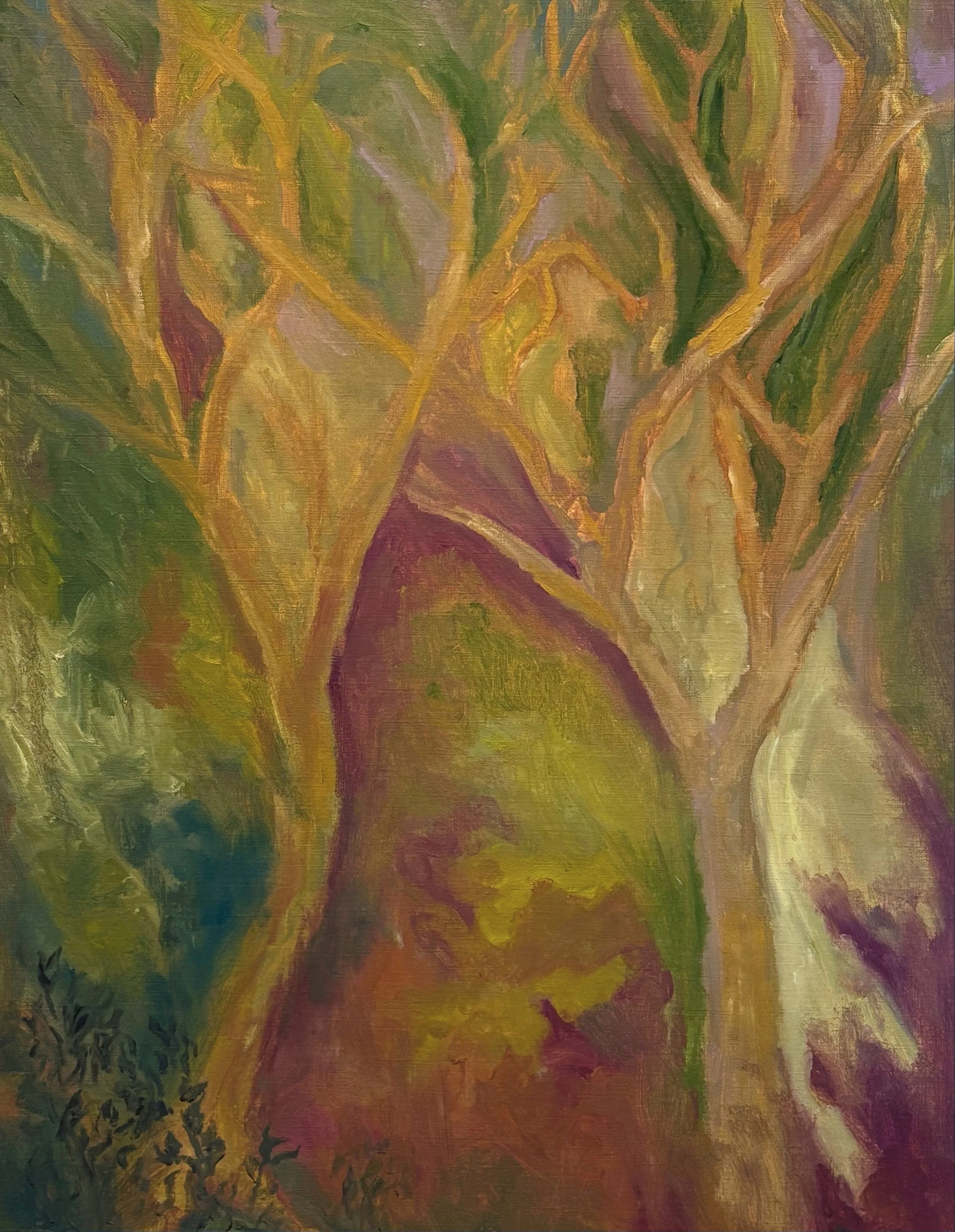 Felt by the Sun, 19 x 15 inches, oil on canvas paper, 2025 - $250